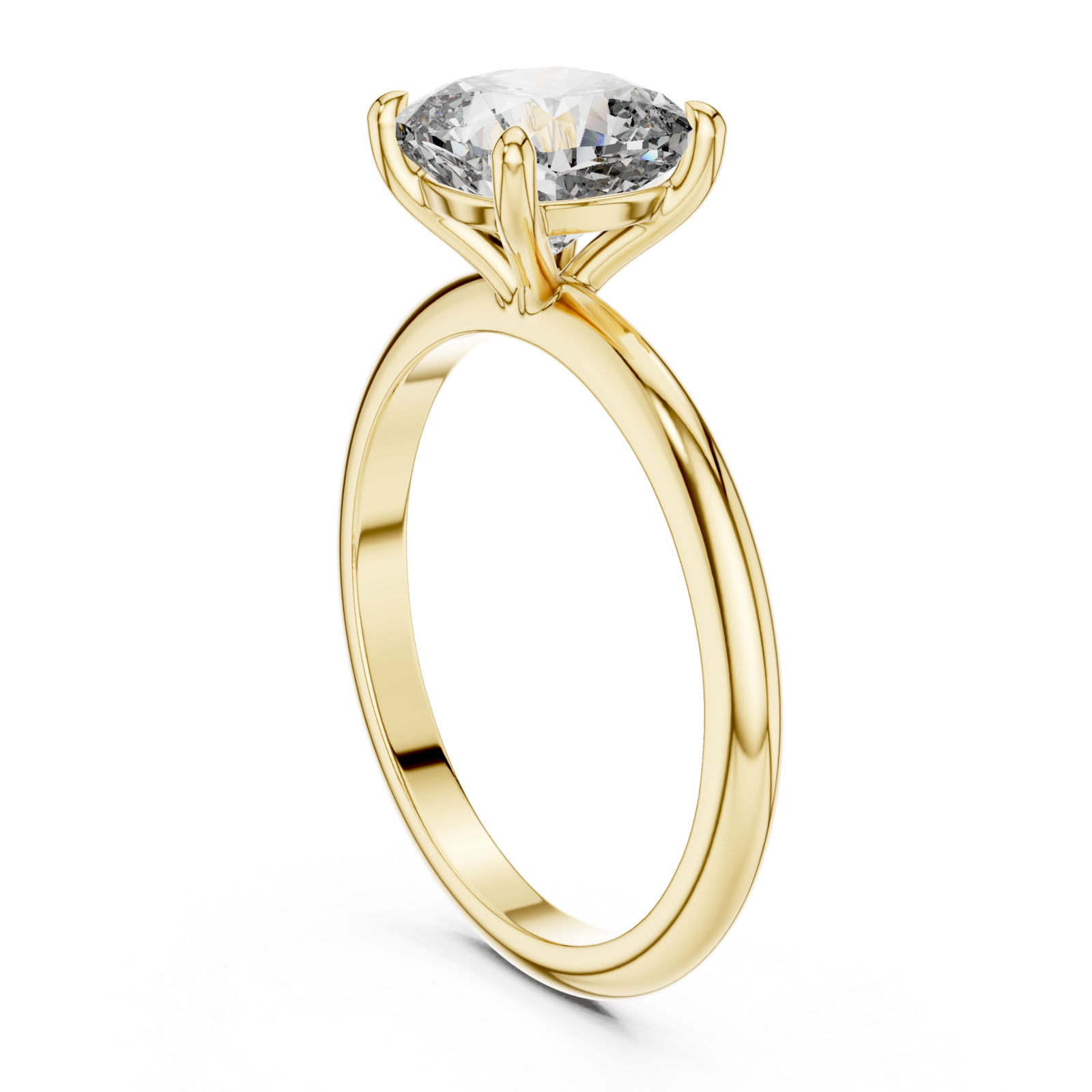  Gold Enchanted Whisper Classic Solitaire Band Left View