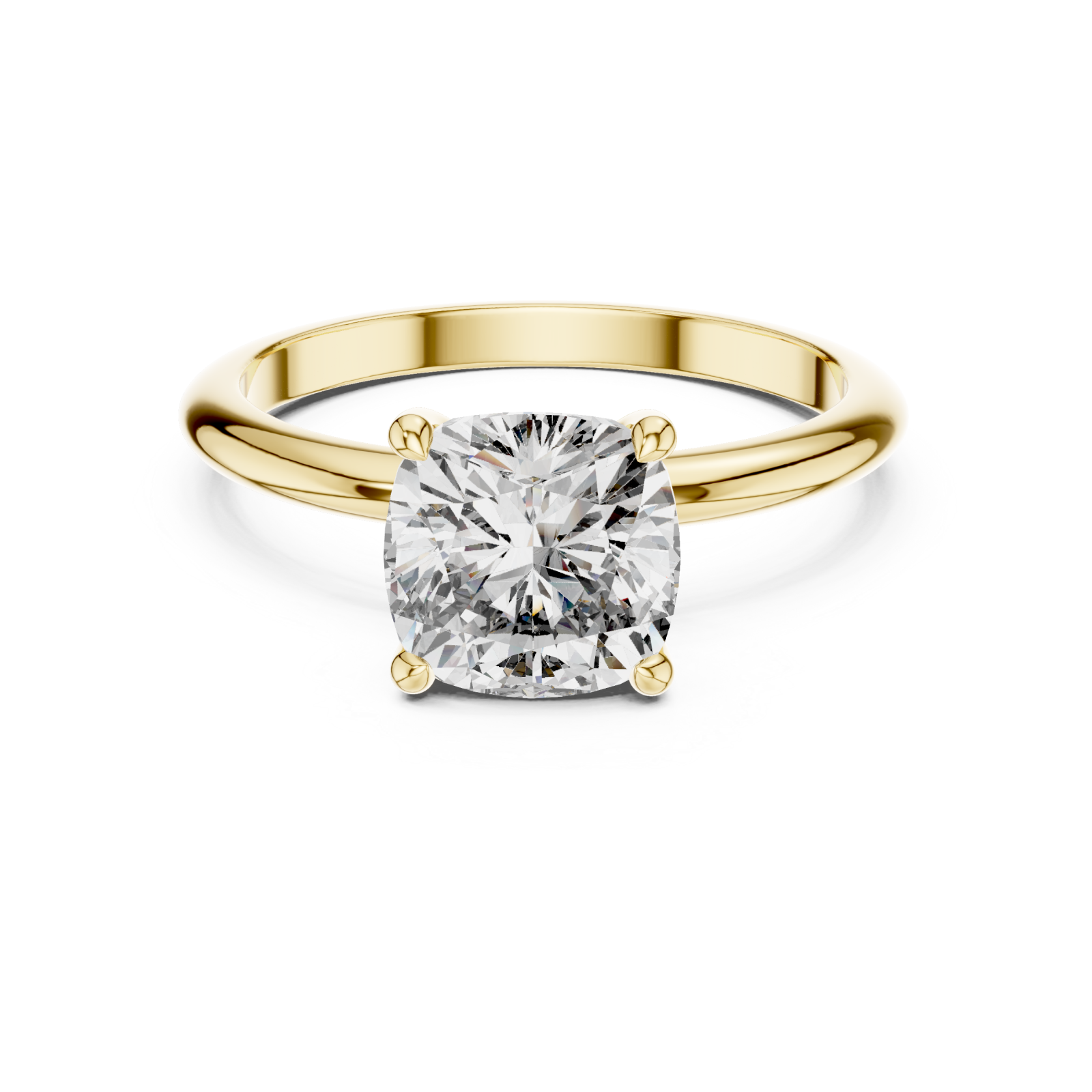  Gold Enchanted Whisper Classic Solitaire Band Front View