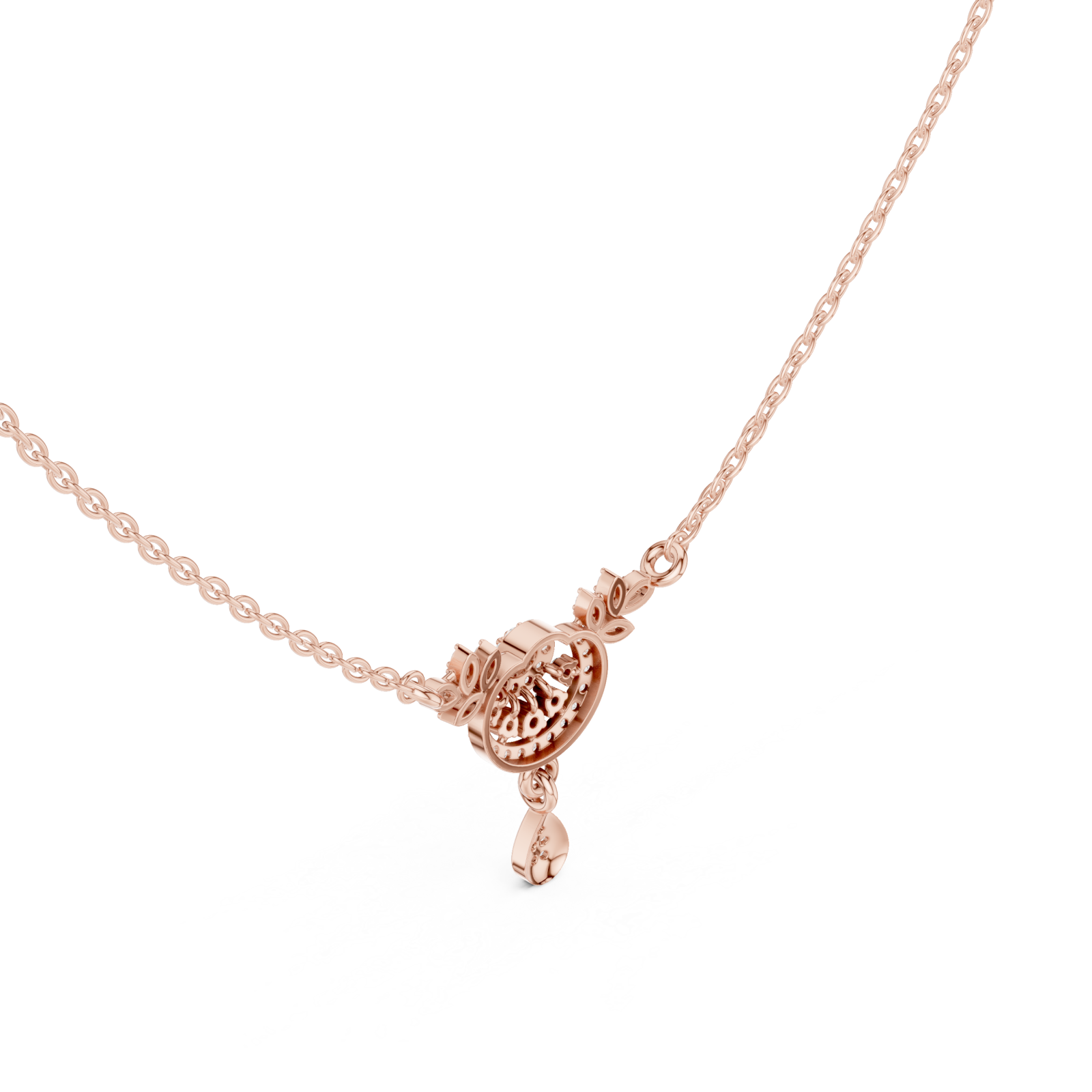  Rose Gold Radiant Vine Petite Necklace Right View