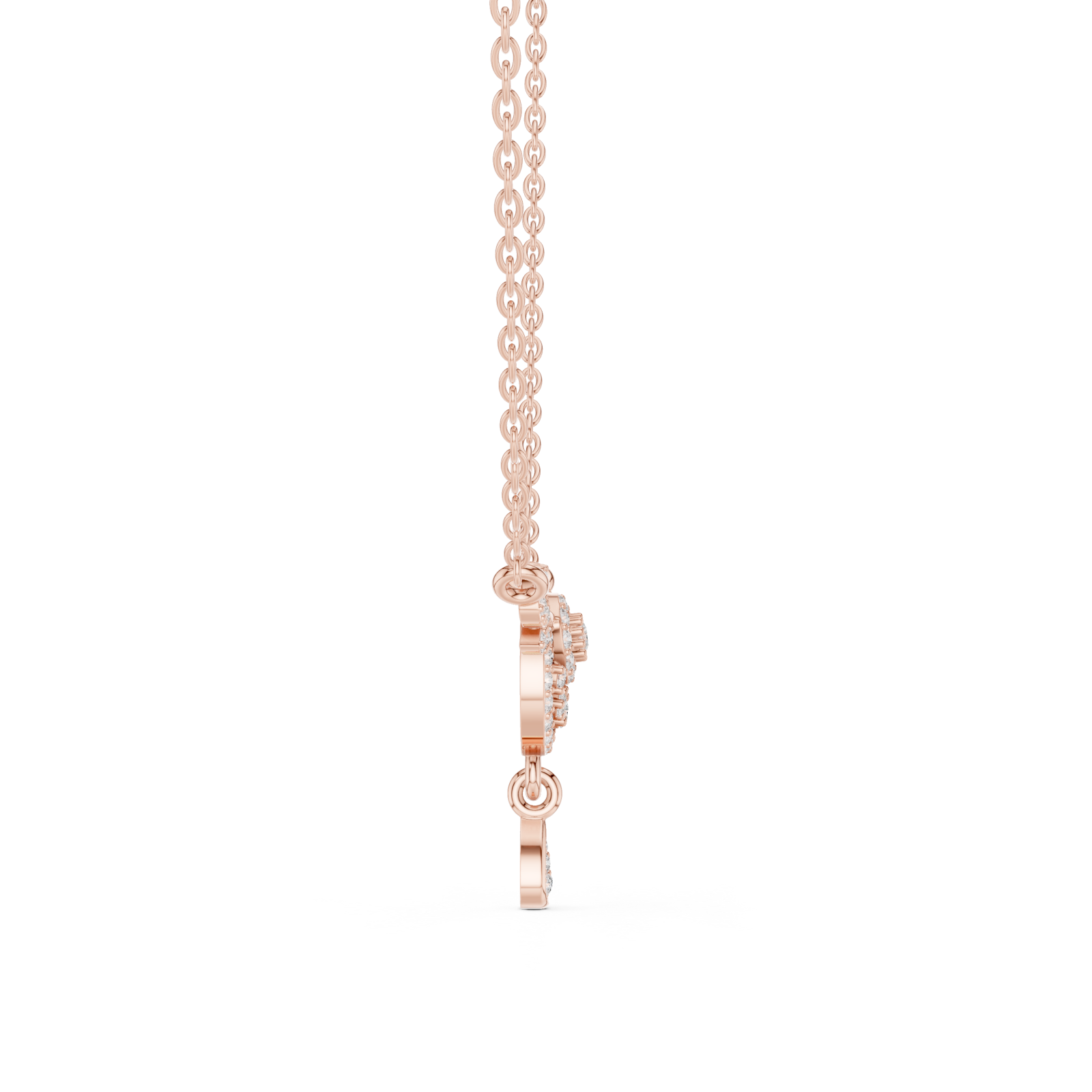  Rose Gold Radiant Vine Petite Necklace Side View