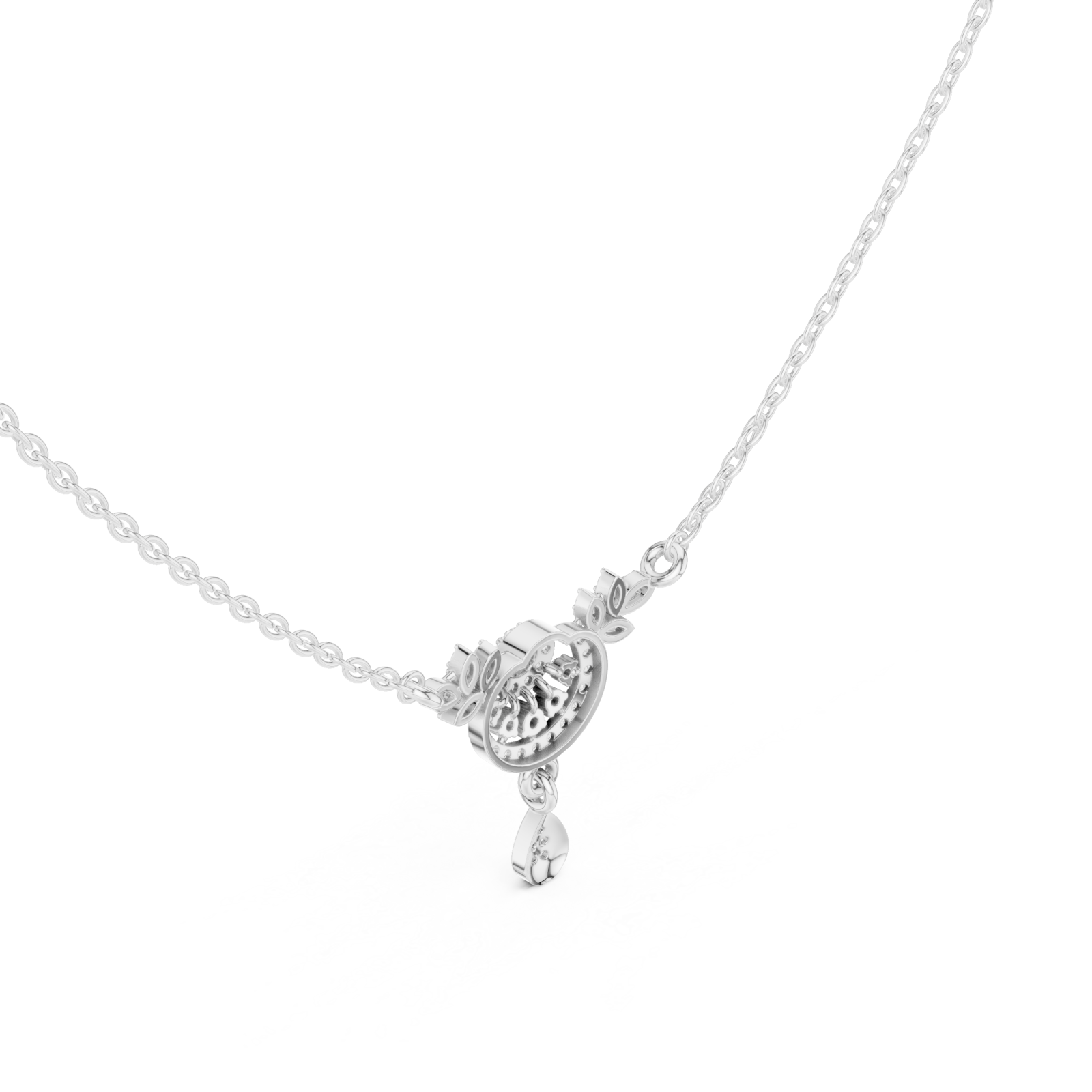  White Gold Radiant Vine Petite Necklace Right View