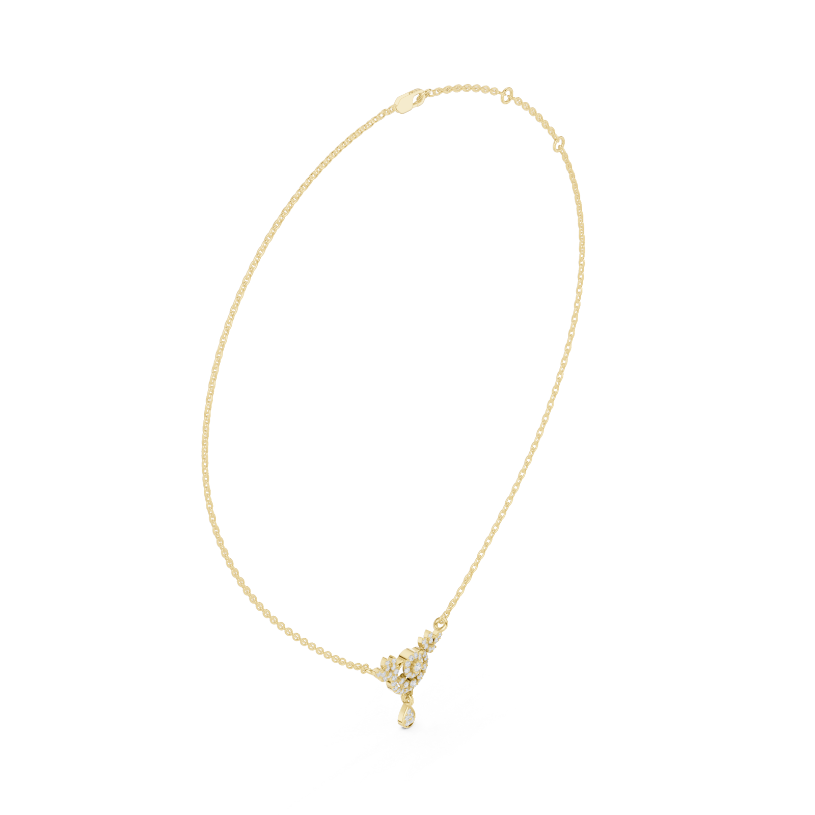  Gold Radiant Vine Petite Necklace Left View
