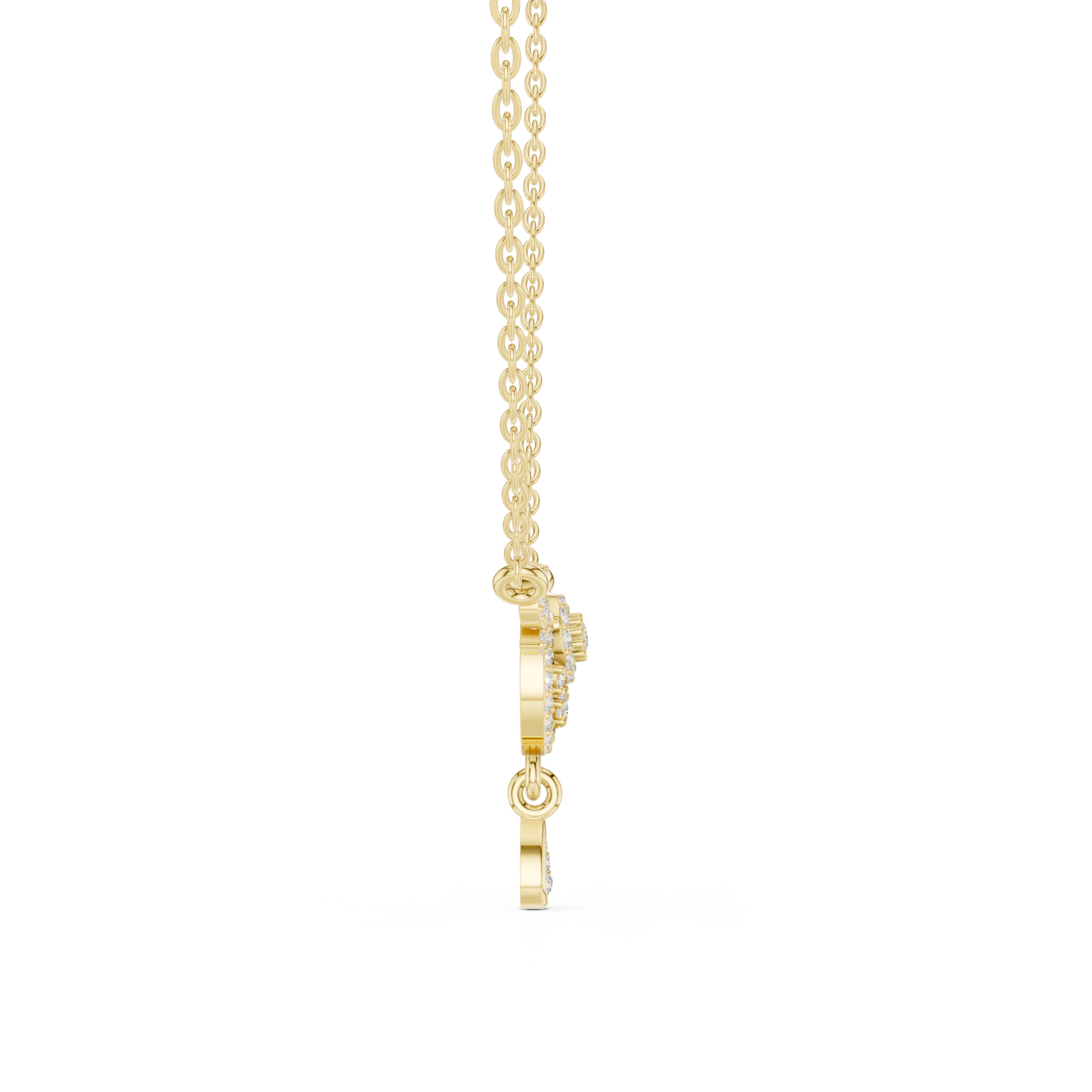  Gold Radiant Vine Petite Necklace Side View