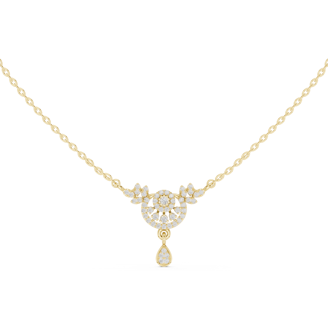 Gold Radiant Vine Petite Necklace Right View