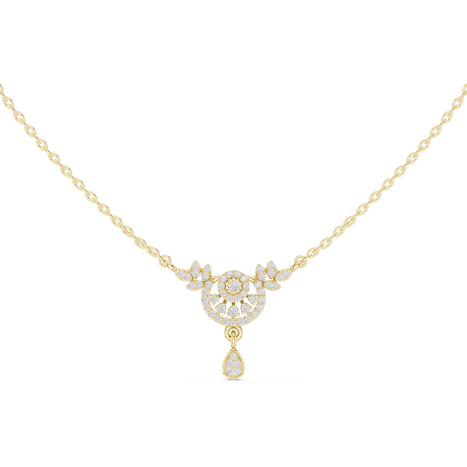 Gold Radiant Vine Petite Necklace Front View
