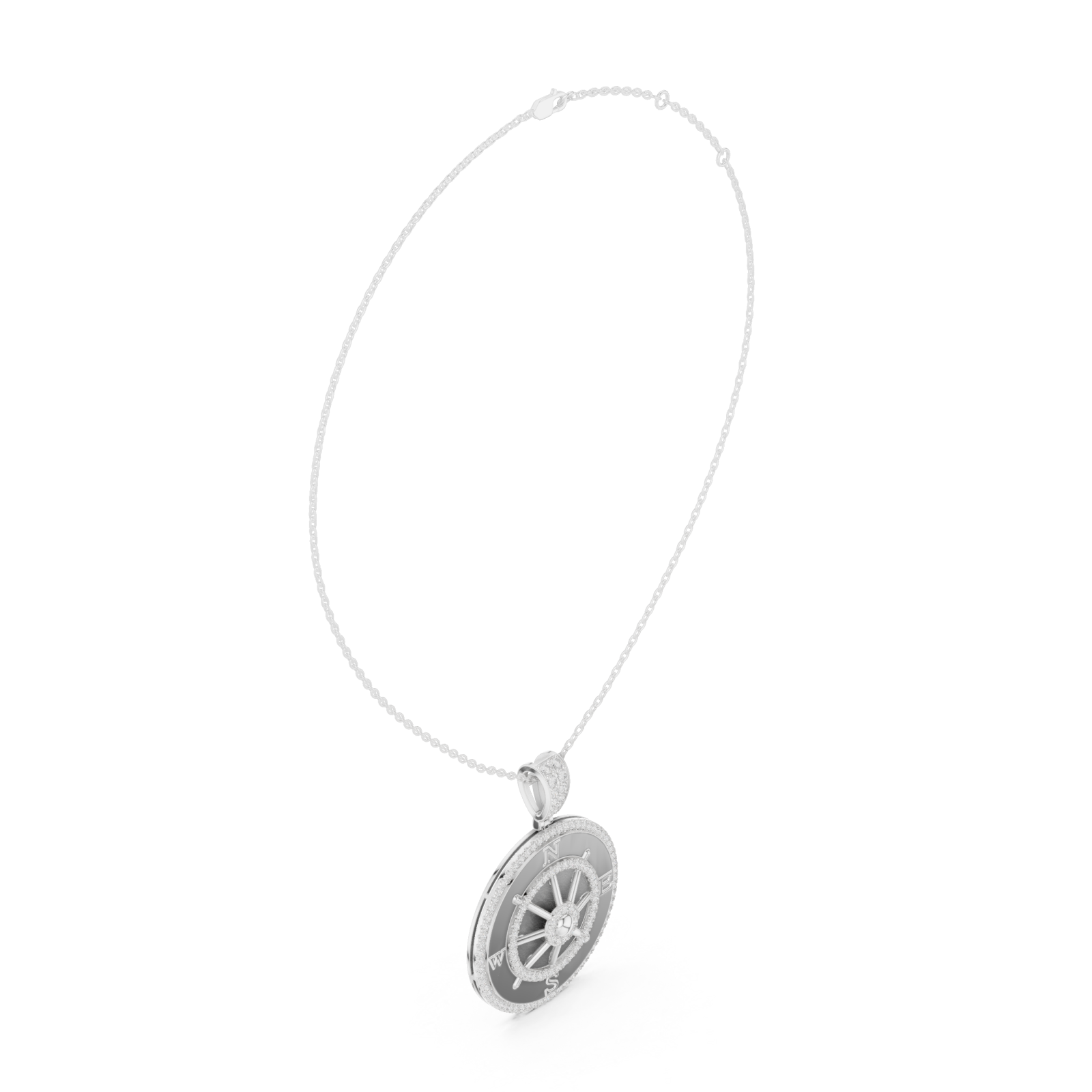  White Gold Celestial Glance Timeless Pendant Left View