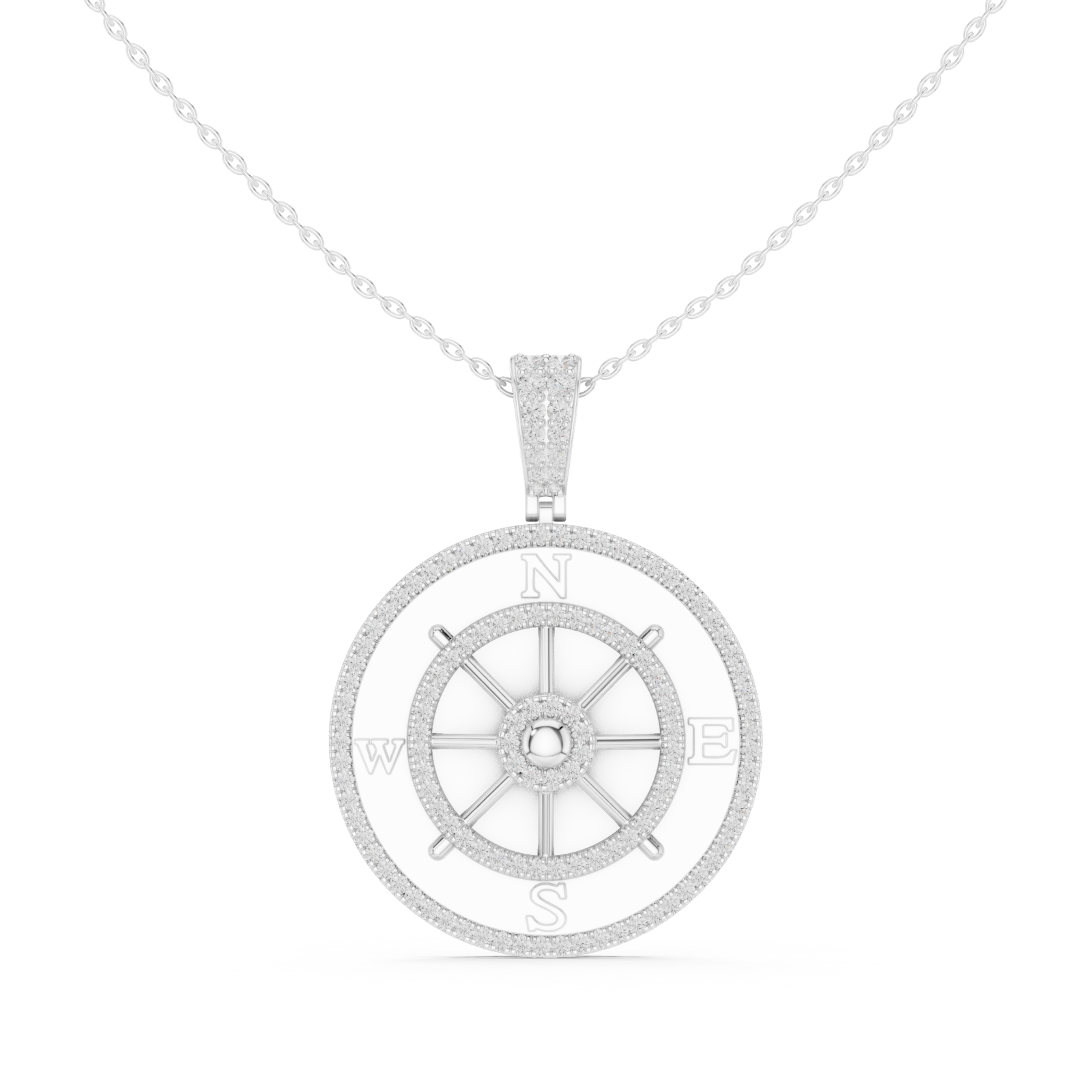  White Gold Celestial Glance Timeless Pendant Front View