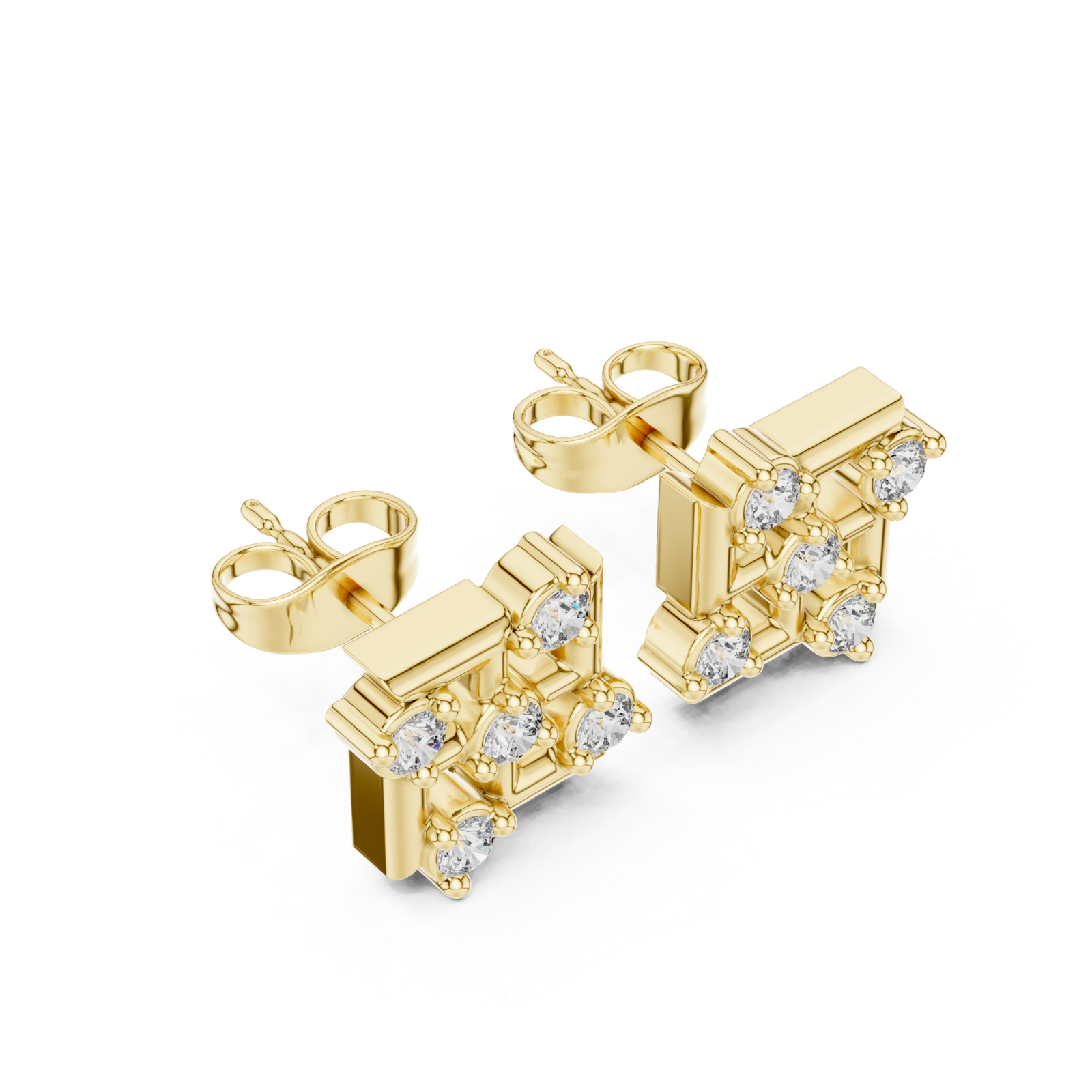 Gold Graceful Evening Lights Ear Studs Right View