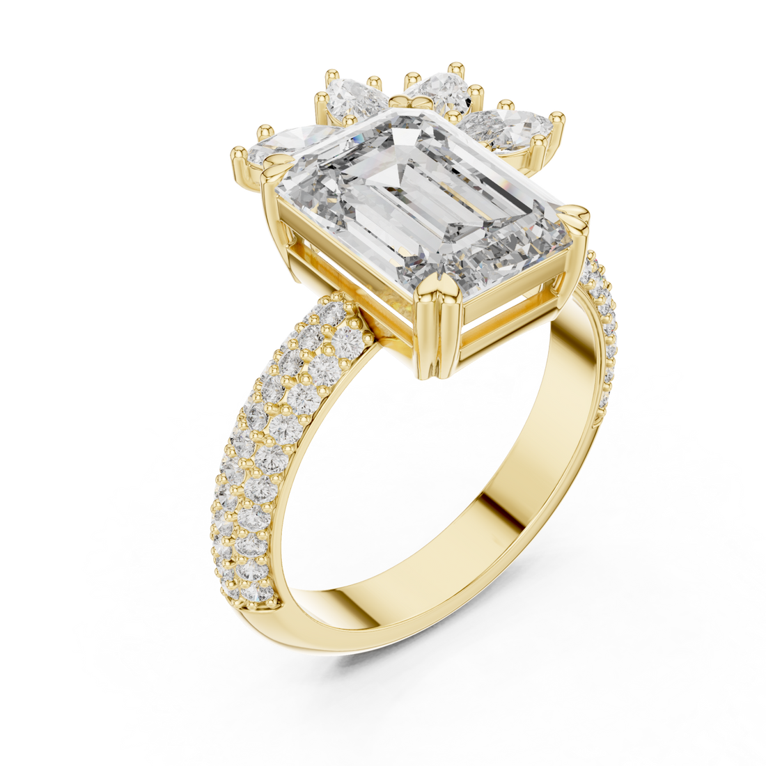 Gold Petal Crest Empress Statement Ring Right View