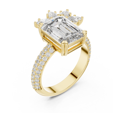 Gold Petal Crest Empress Statement Ring Right View