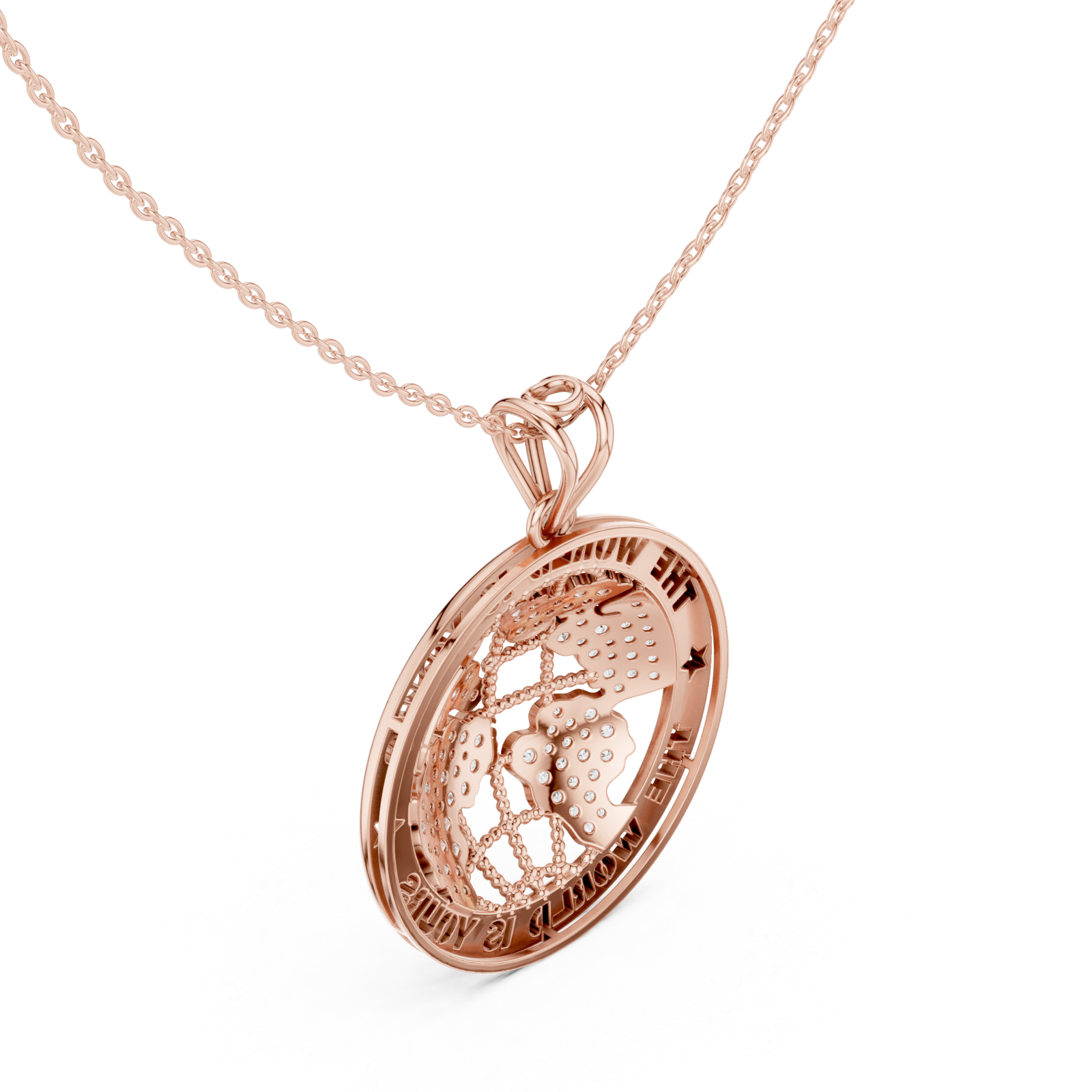  Rose Gold Infinite Love Wishes Keepsake Medallion Pendant Right View