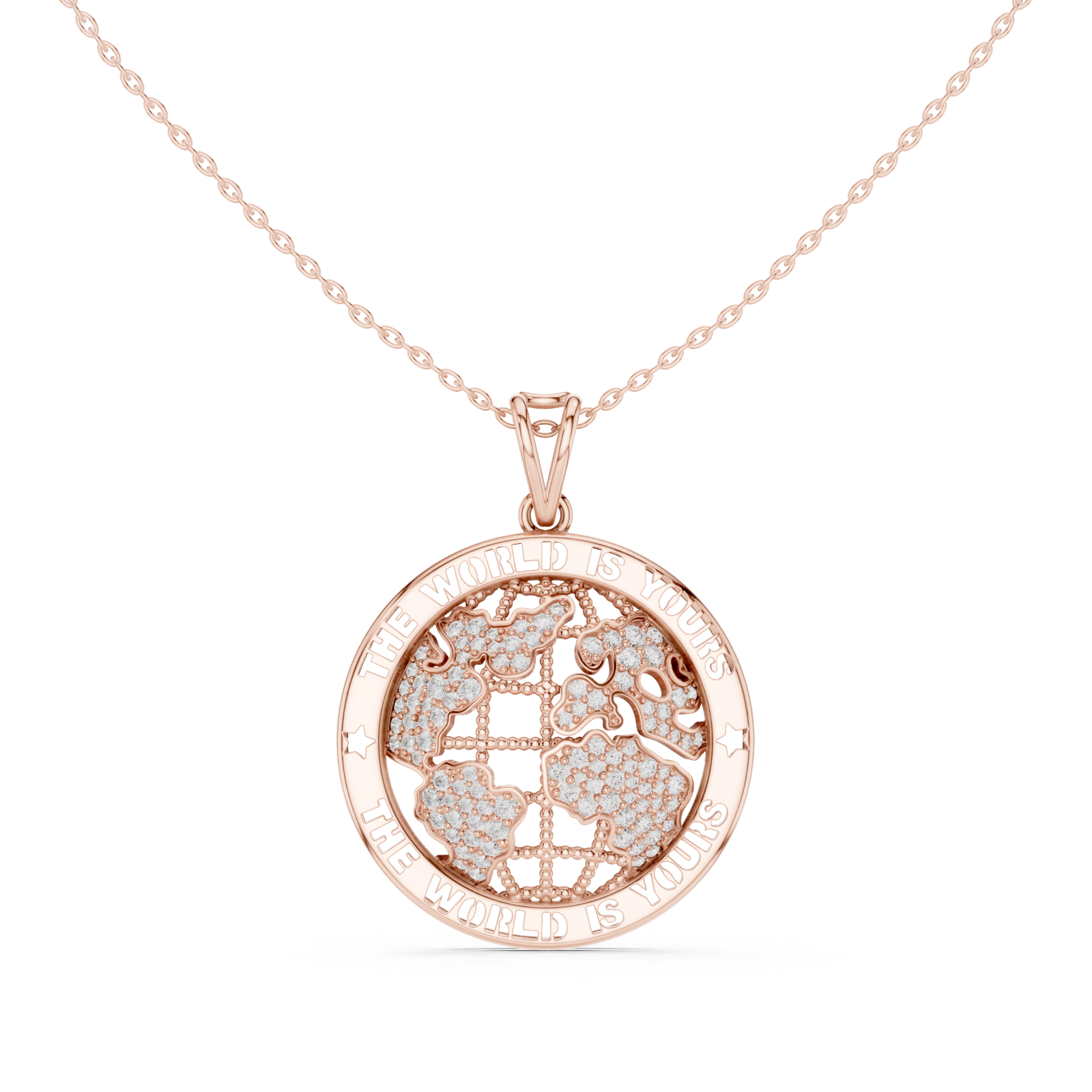 Rose Gold Infinite Love Wishes Keepsake Medallion Pendant Front View