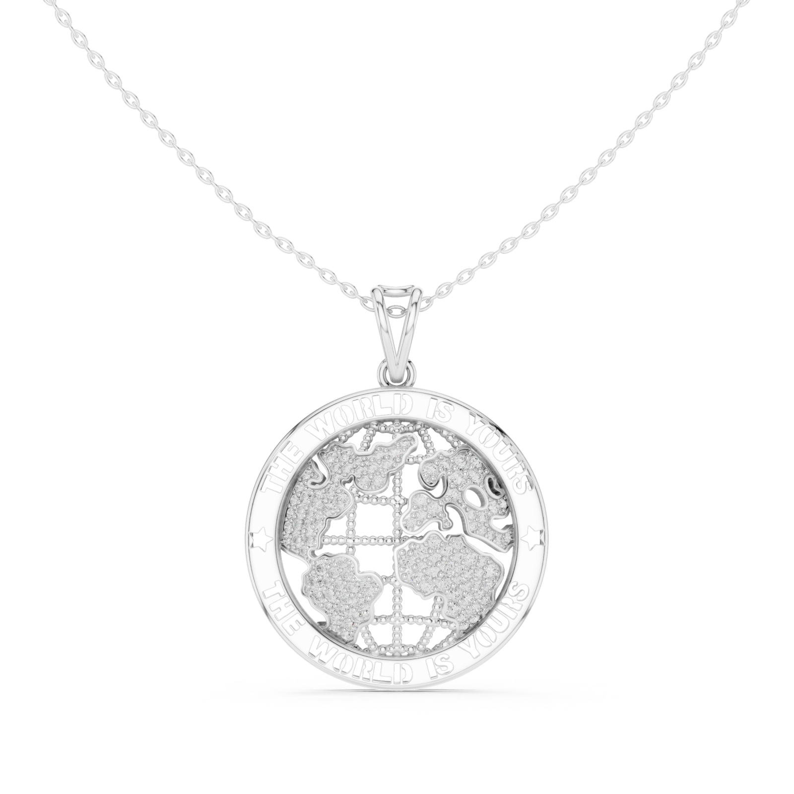  White Gold Infinite Love Wishes Keepsake Medallion Pendant Front View