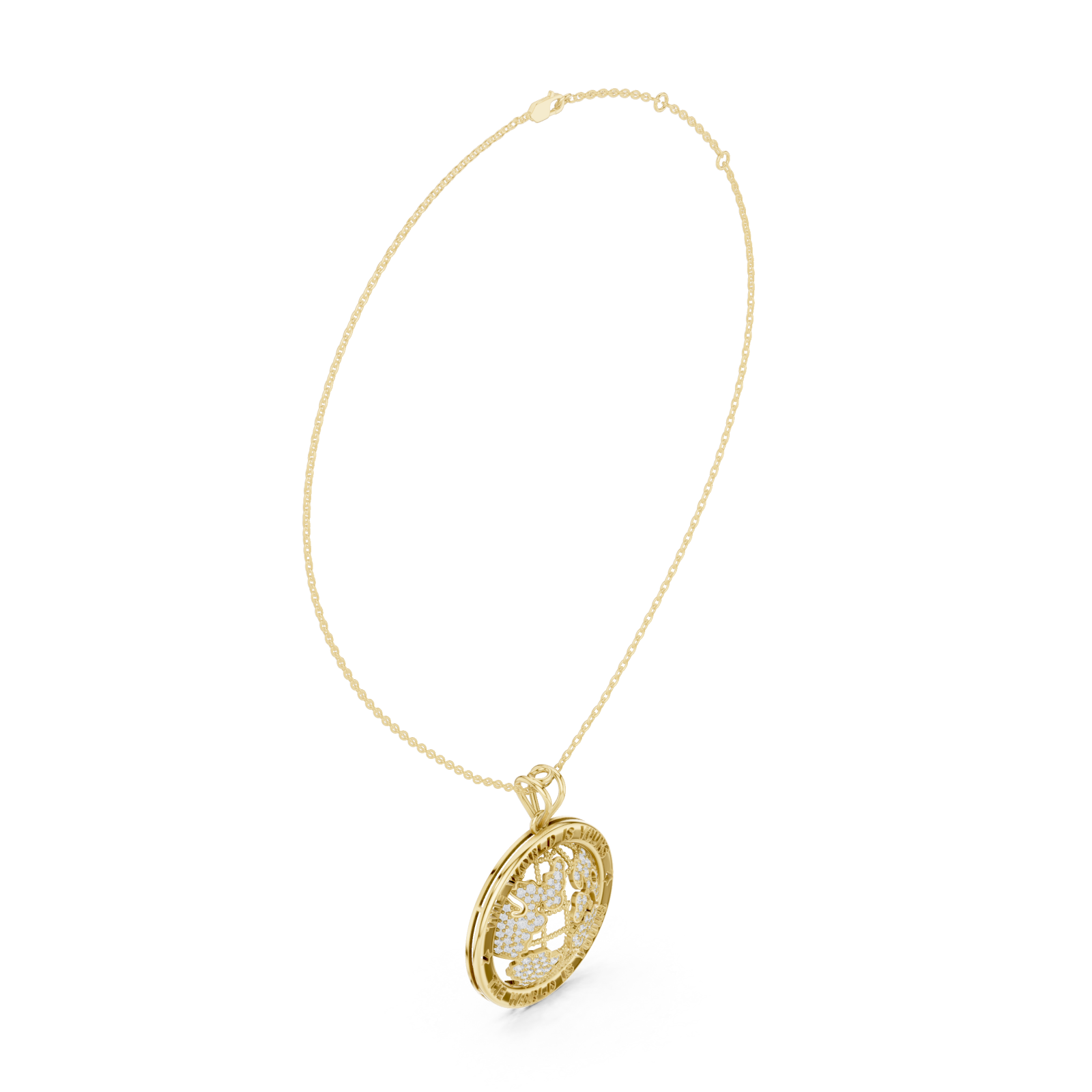  Gold Infinite Love Wishes Keepsake Medallion Pendant Left View
