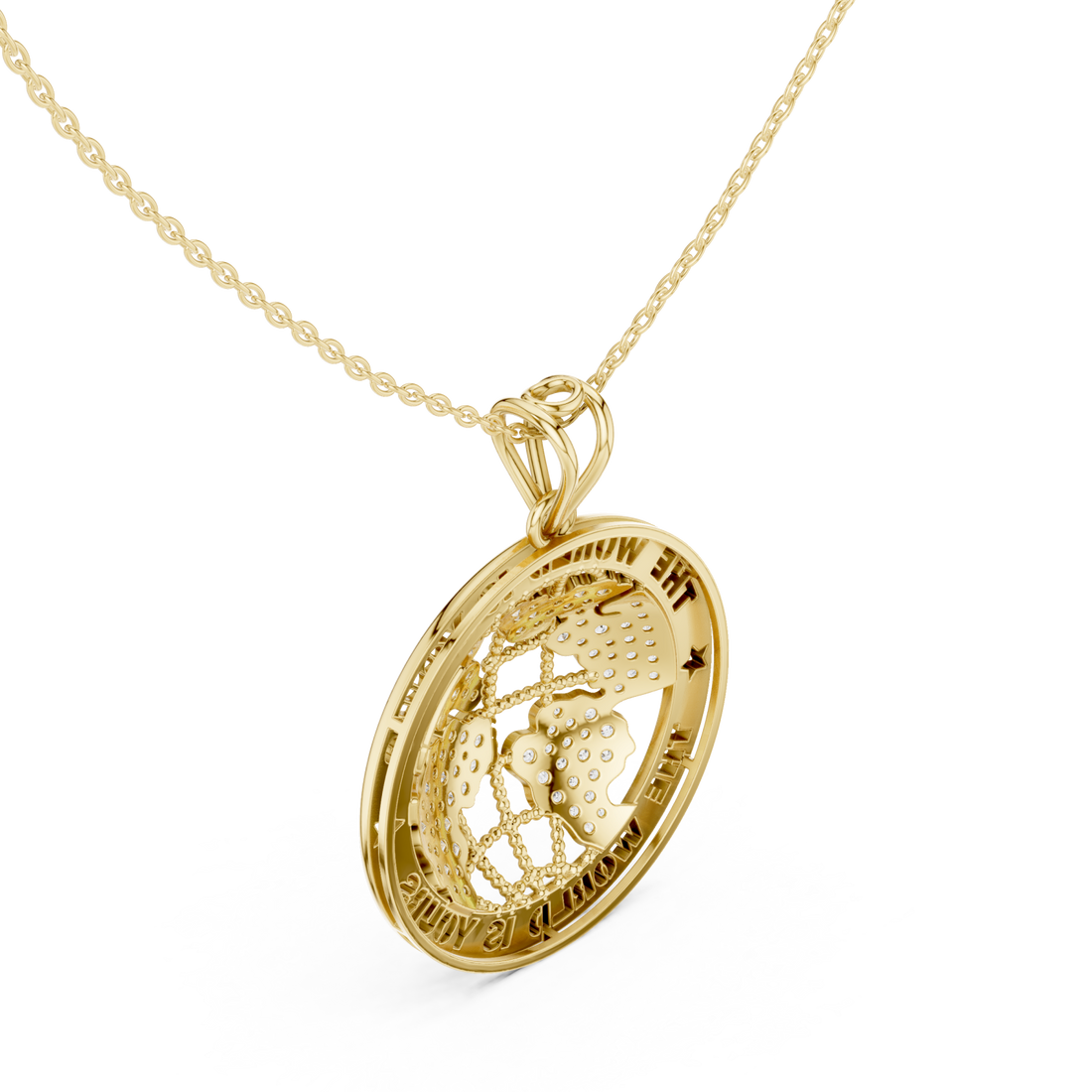 Gold Infinite Love Wishes Keepsake Medallion Pendant Right View
