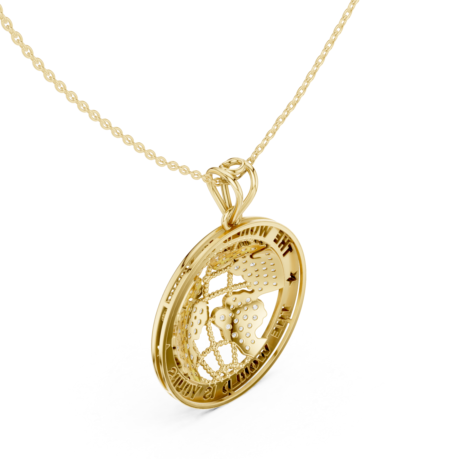 Gold Infinite Love Wishes Keepsake Medallion Pendant Right View