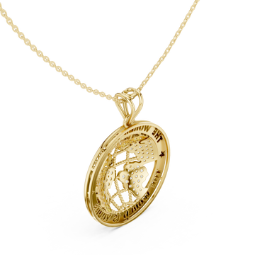 Gold Infinite Love Wishes Keepsake Medallion Pendant Right View