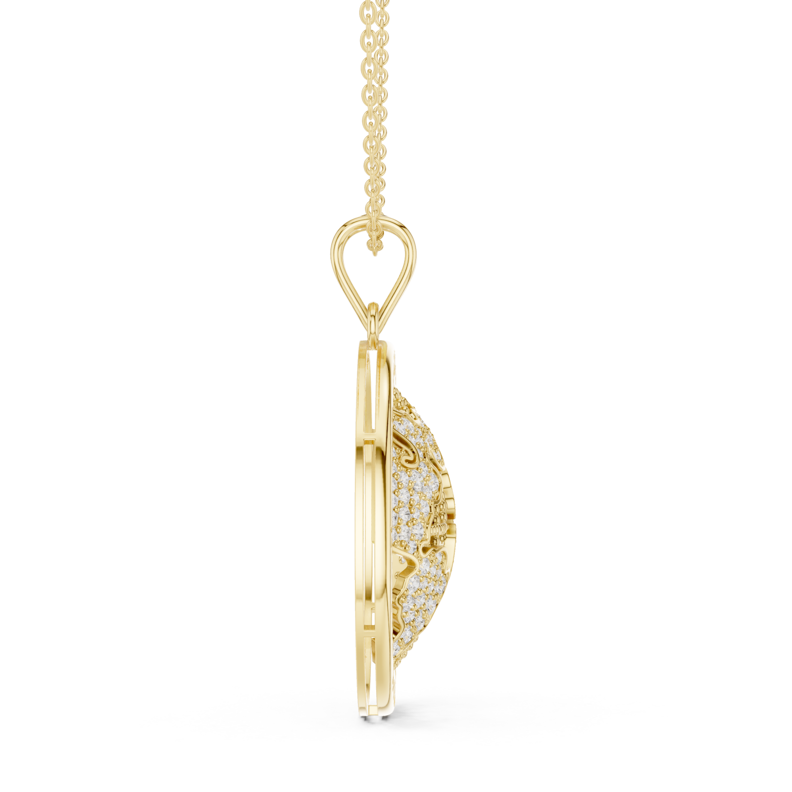  Gold Infinite Love Wishes Keepsake Medallion Pendant Side View