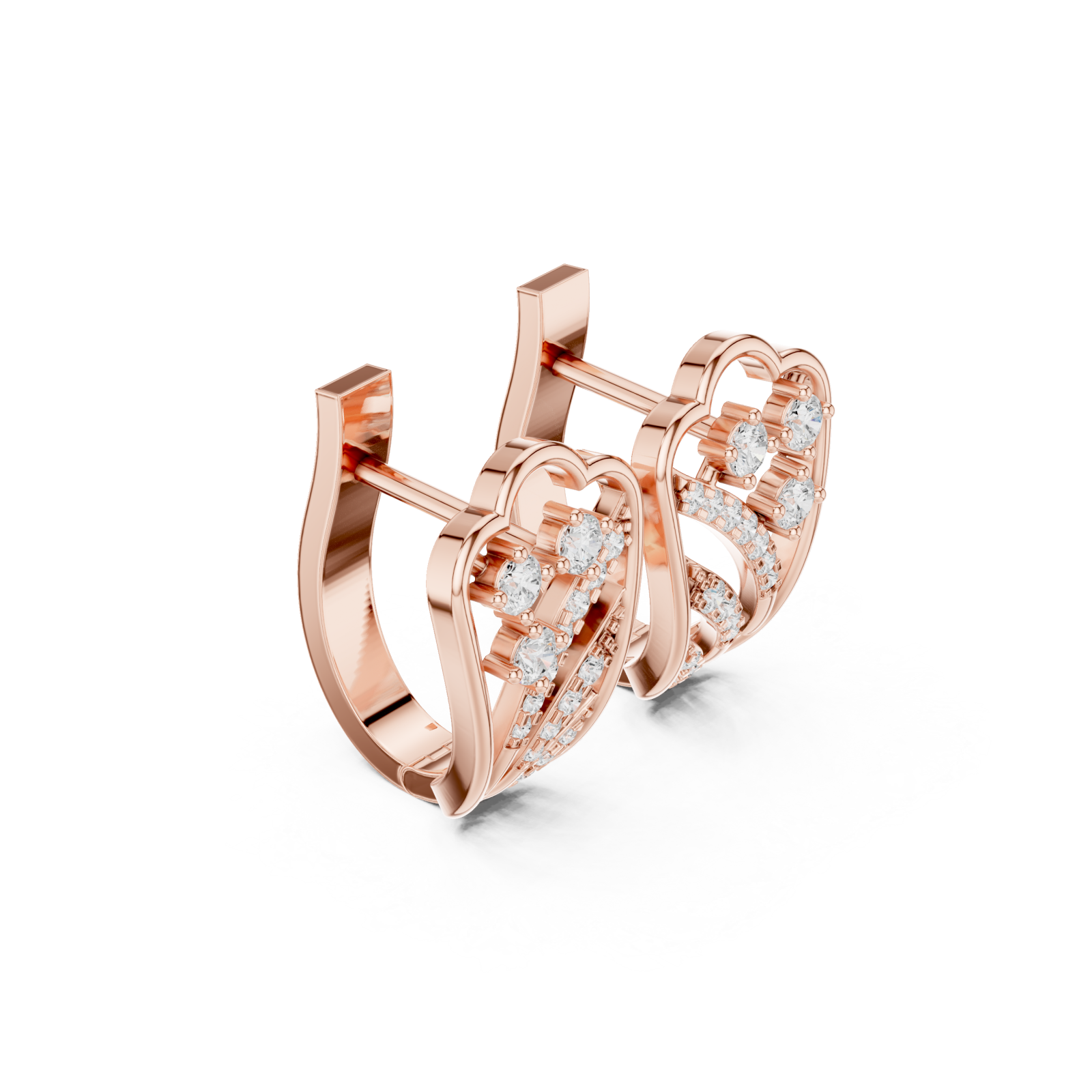  Rose Gold Moonlit Whispers Stud Earrings Left View