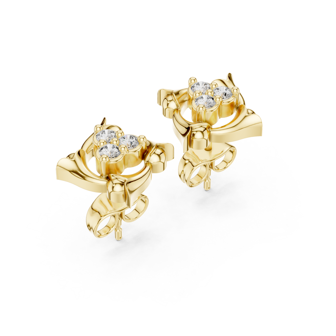 Gold Moonlit Whispers Stud Earrings Right View