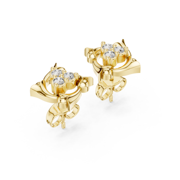 Gold Moonlit Whispers Stud Earrings Right View