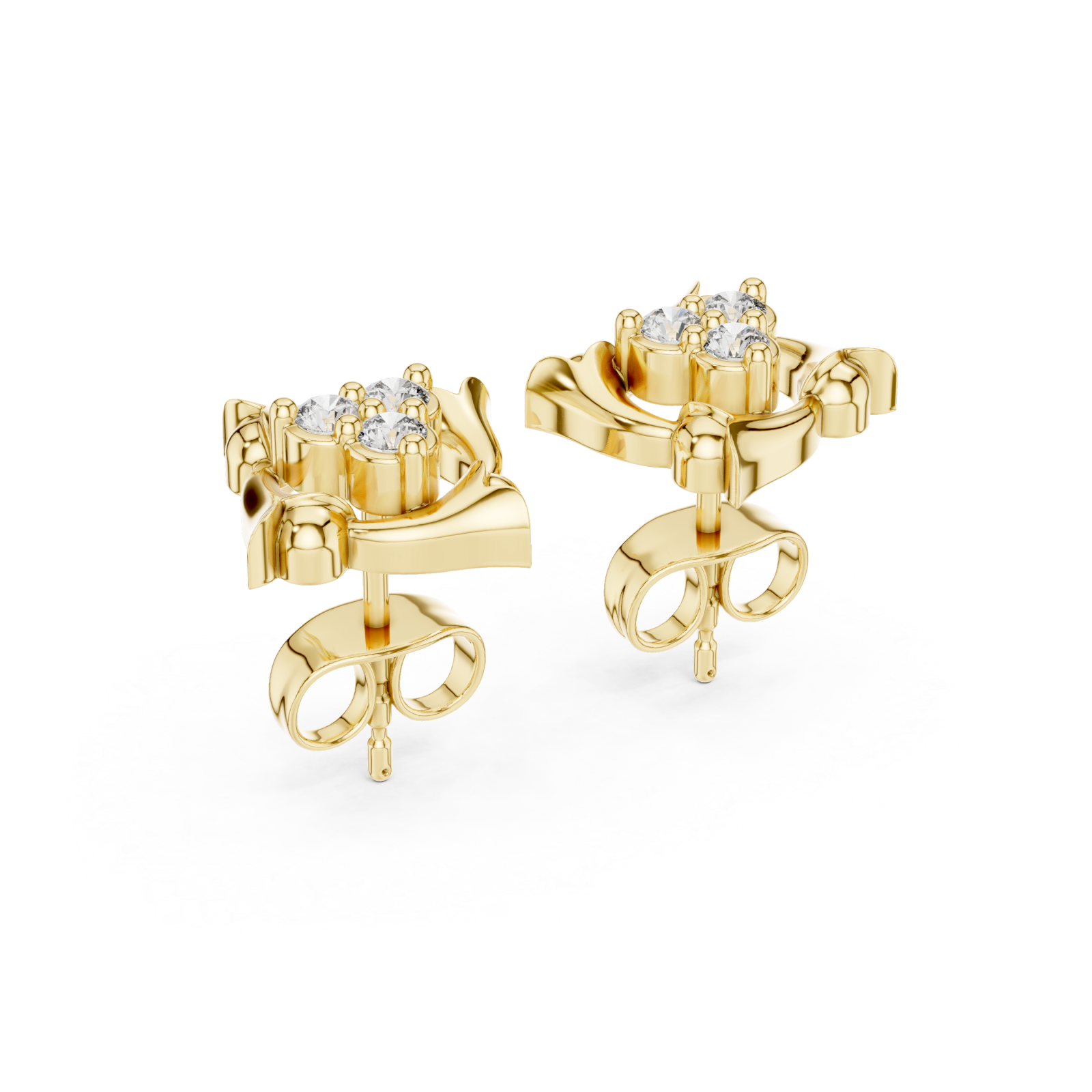  Gold Moonlit Whispers Stud Earrings Side View