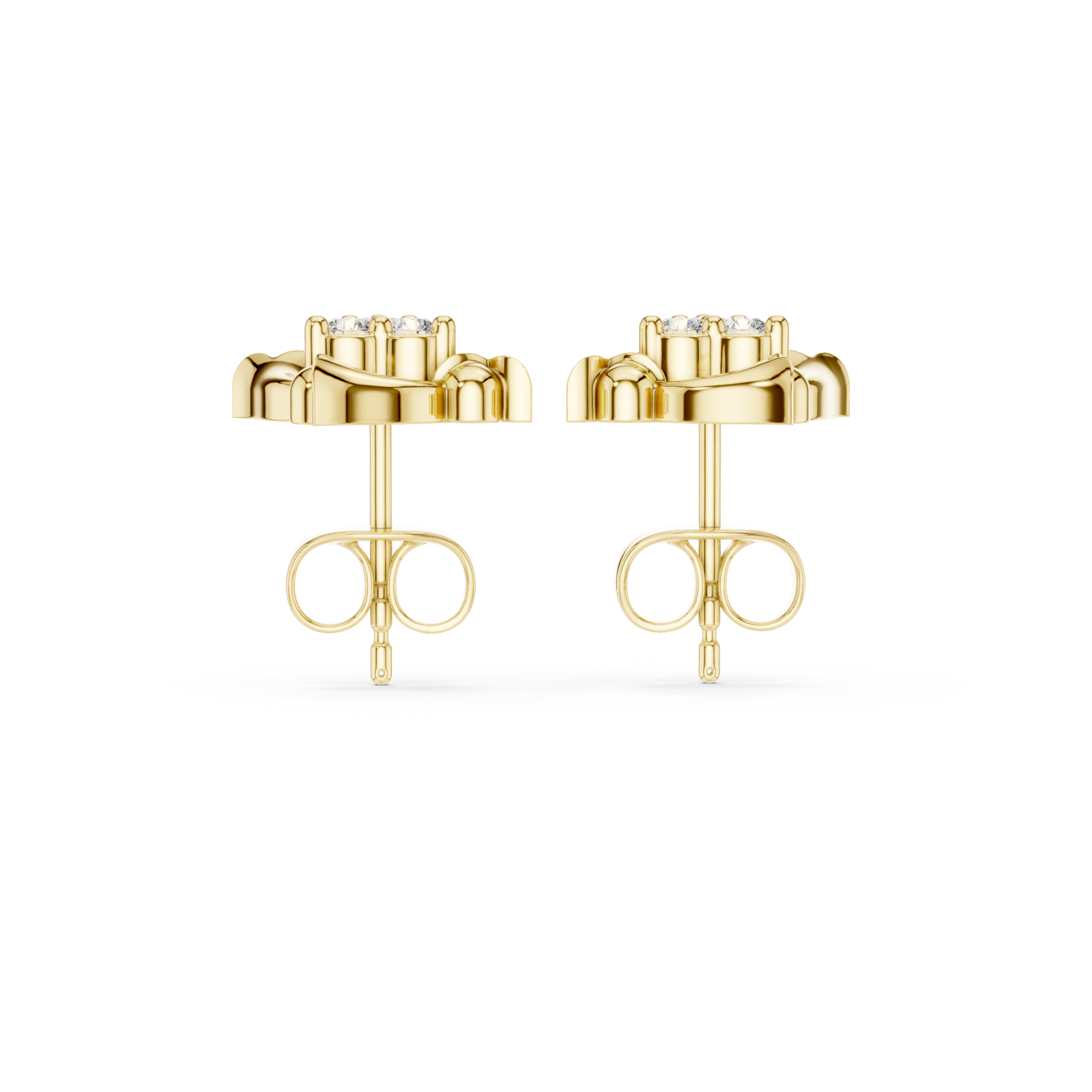  Gold Moonlit Whispers Stud Earrings Front View