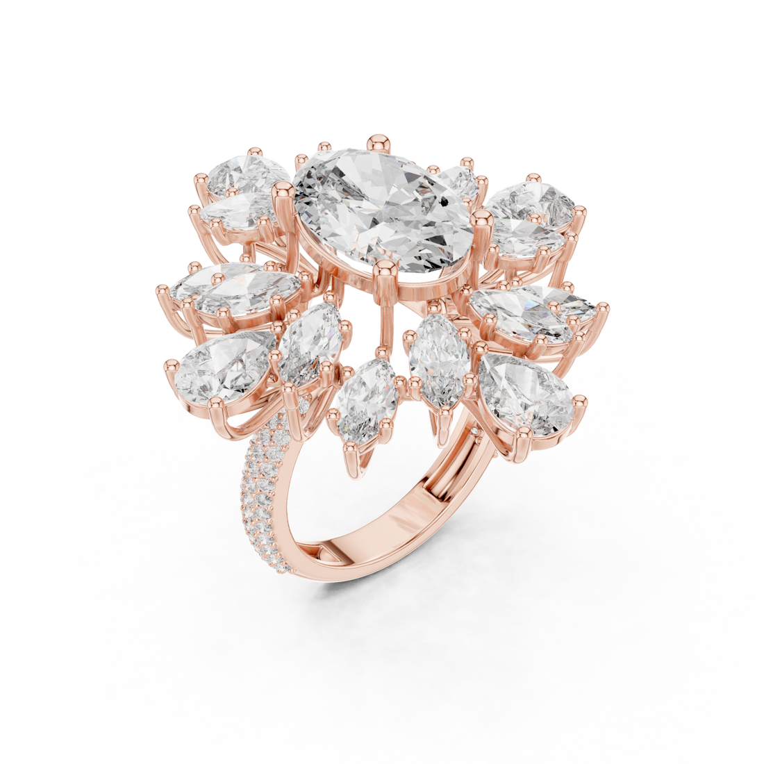  Rose Gold Radiance Halo Masterpiece Ring Right View