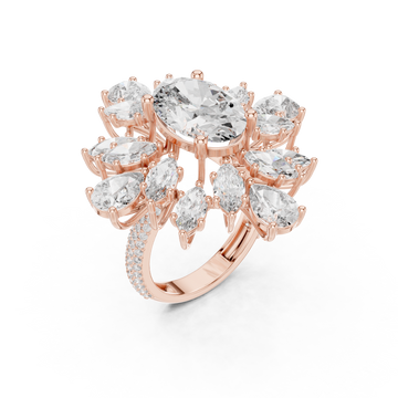  Rose Gold Radiance Halo Masterpiece Ring Right View