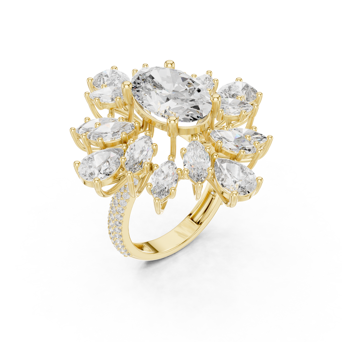 Gold Radiance Halo Masterpiece Ring Right View
