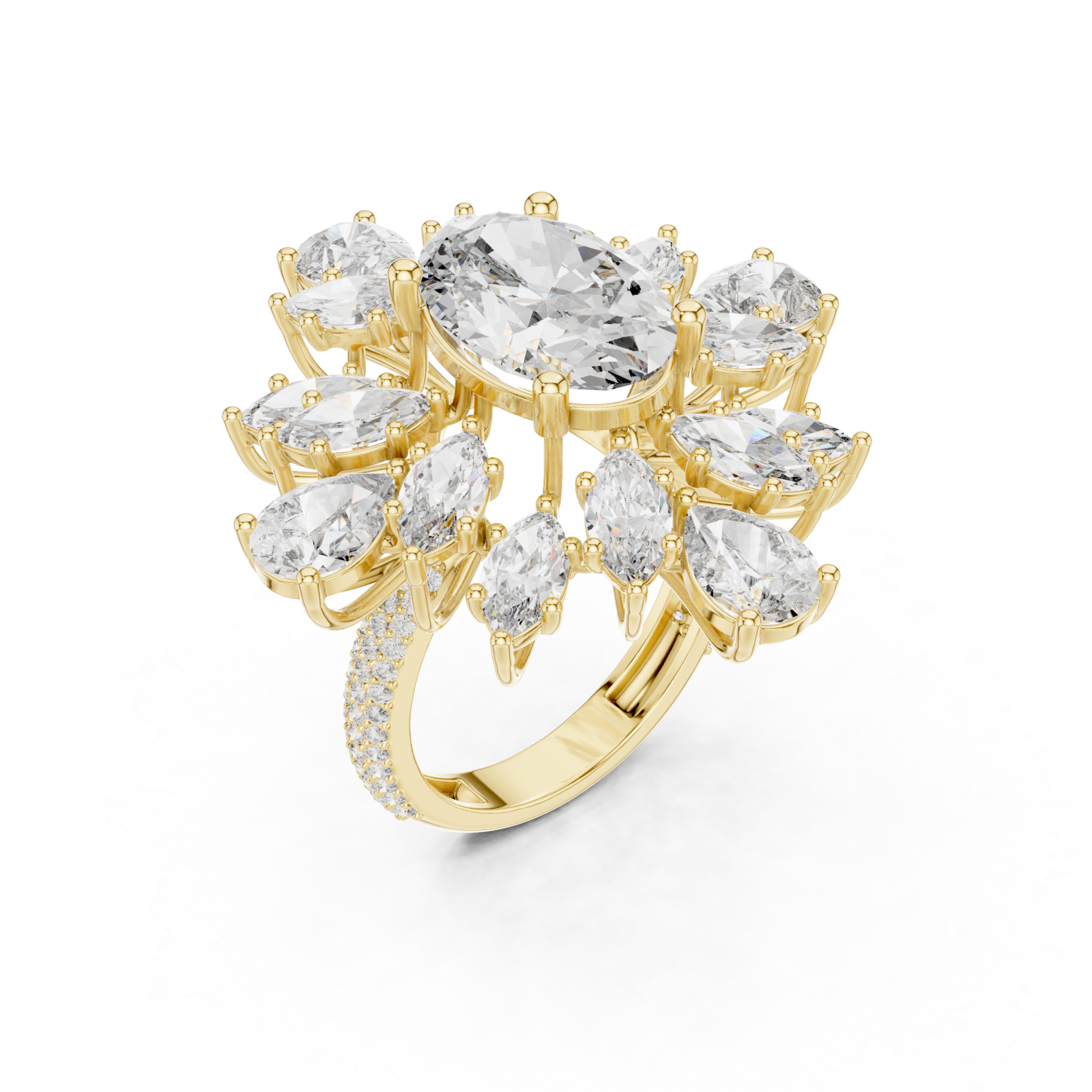 Gold Radiance Halo Masterpiece Ring Right View