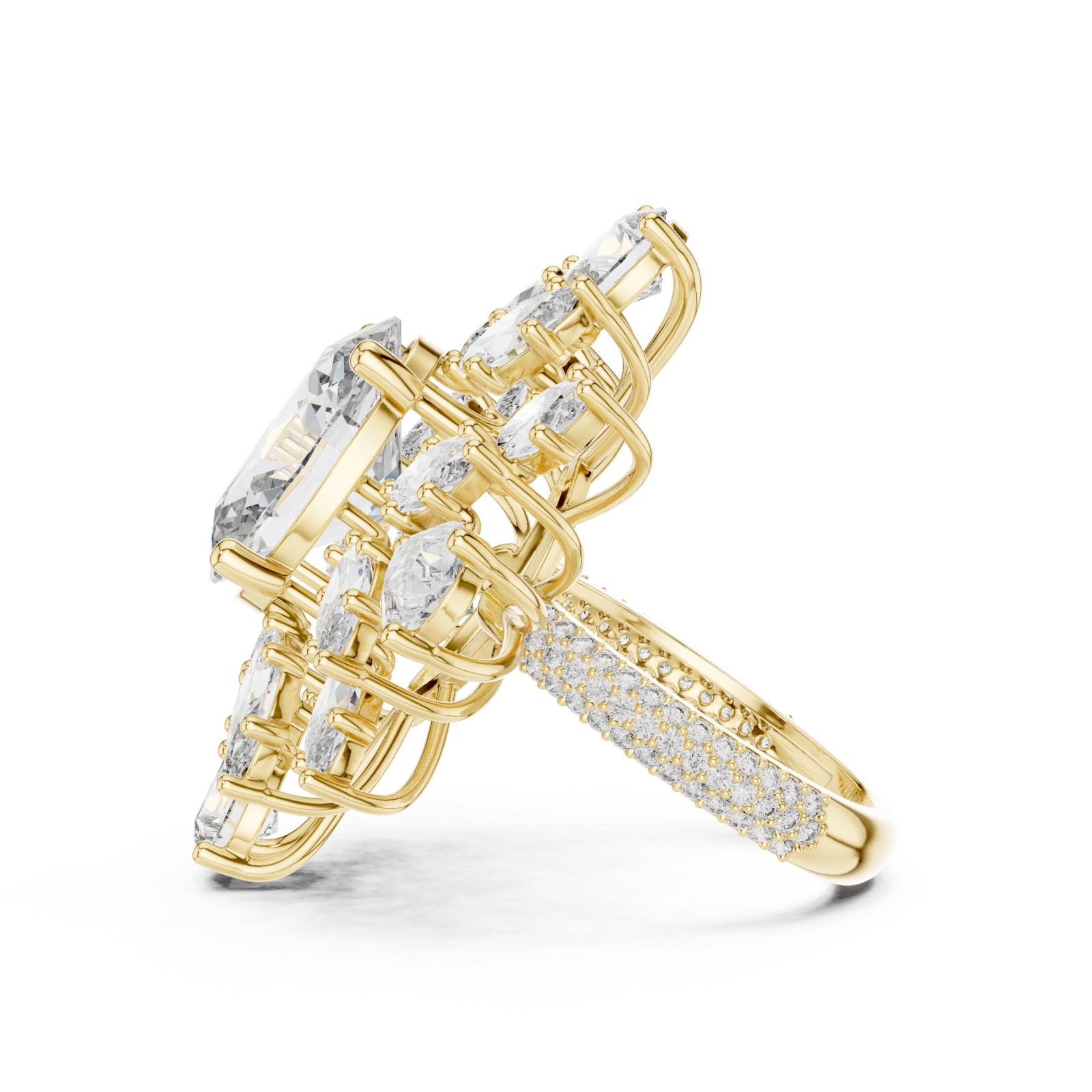  Gold Radiance Halo Masterpiece Ring Side View