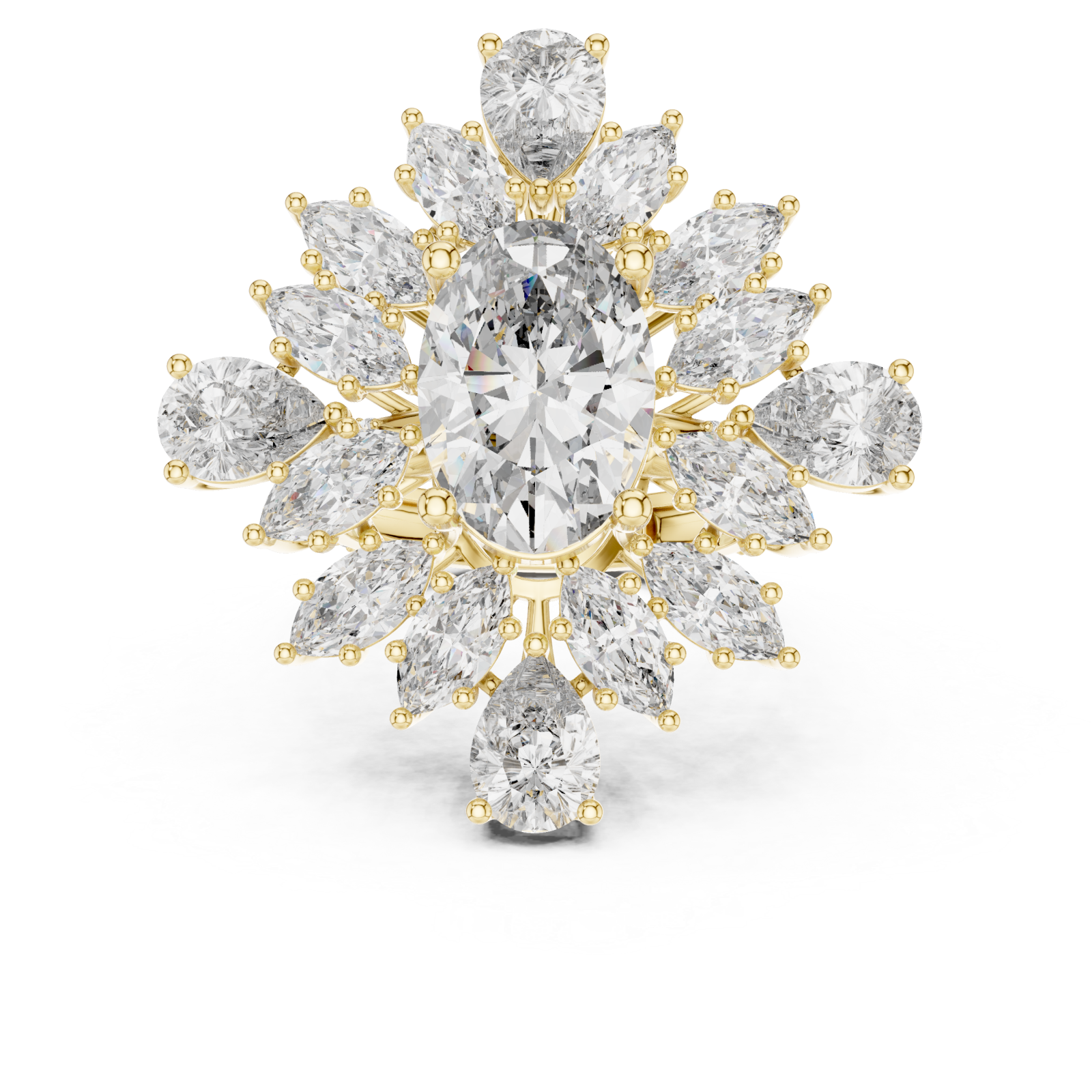  Gold Radiance Halo Masterpiece Ring Front View