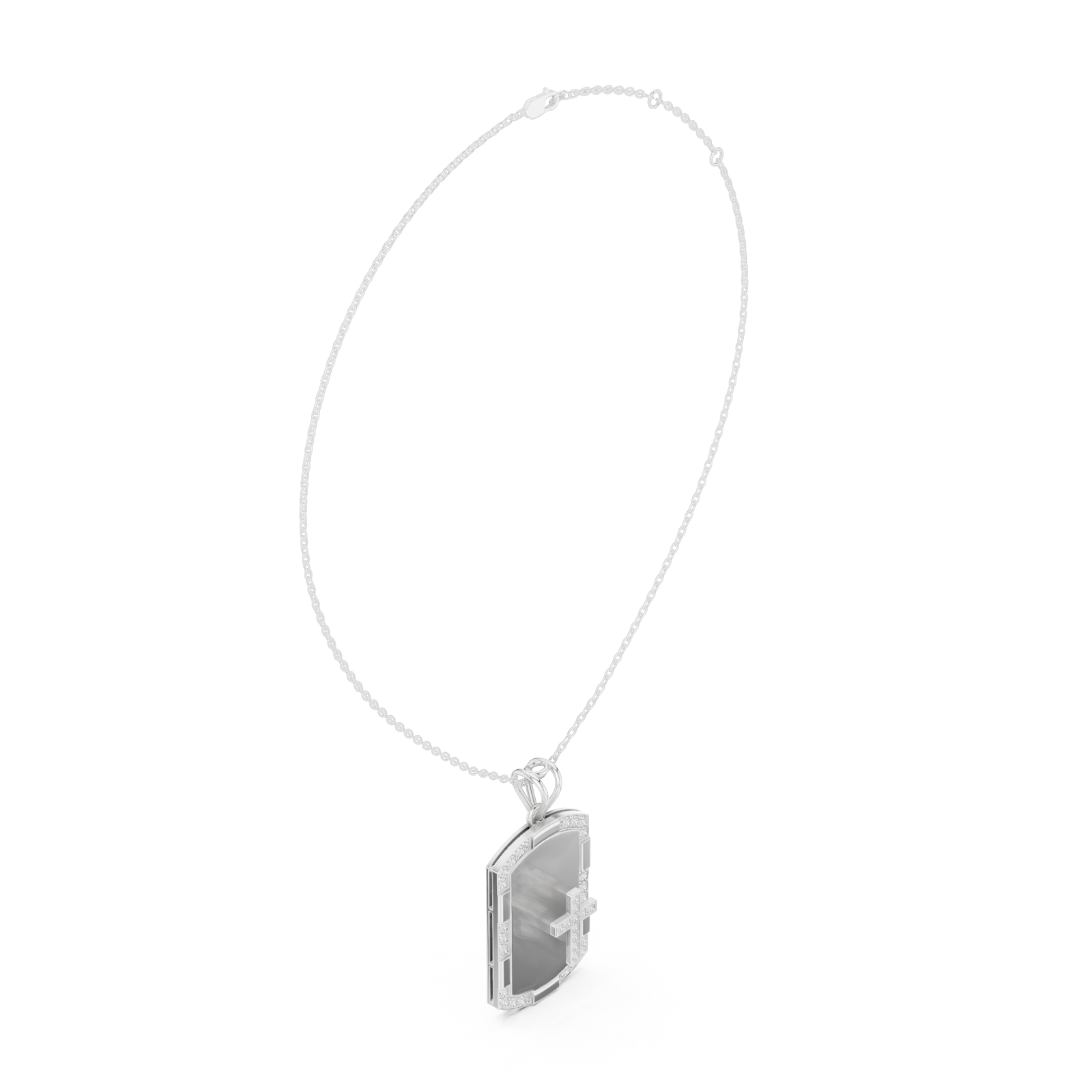  White Gold Eternal Horizon Arch Statement Pendant Left View