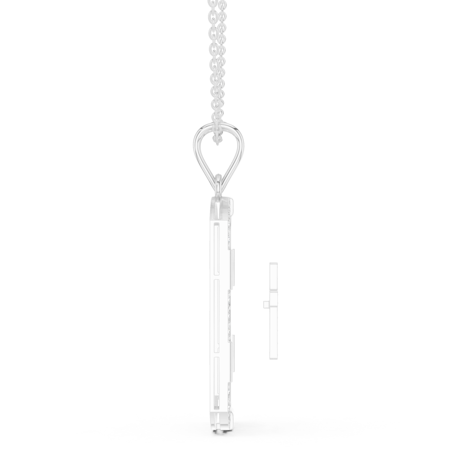  White Gold Eternal Horizon Arch Statement Pendant Side View