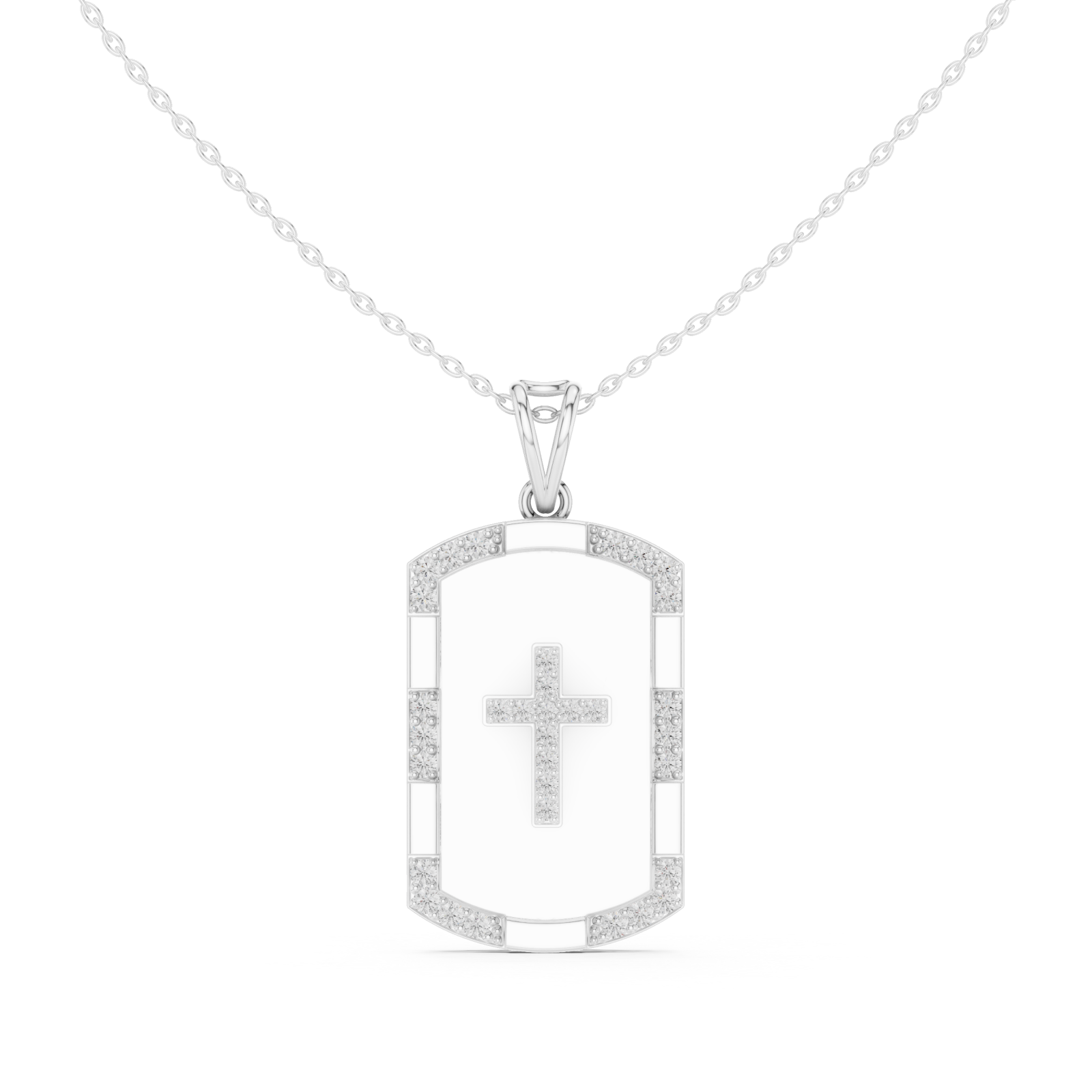  White Gold Eternal Horizon Arch Statement Pendant Front View