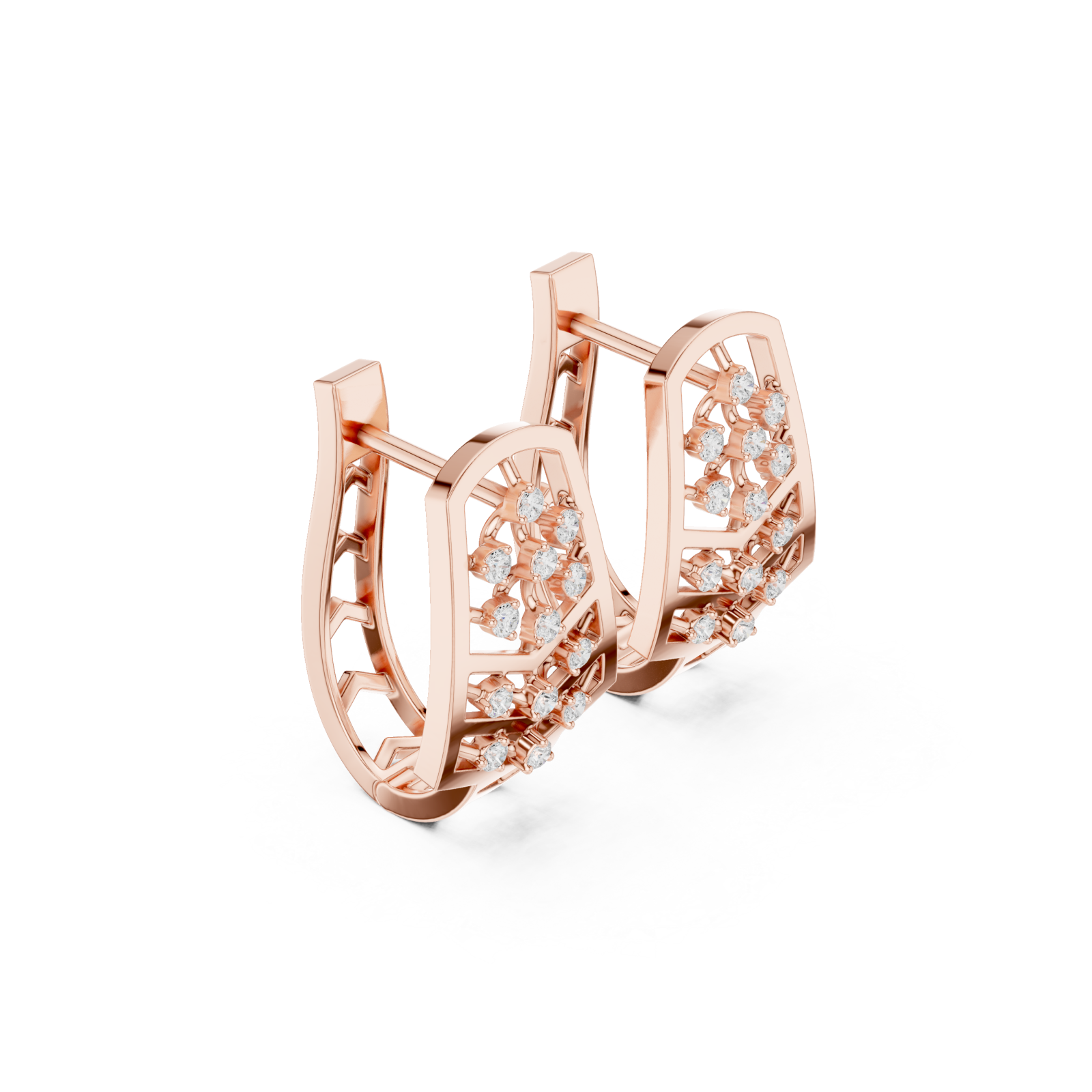  Rose Gold Twilight Garden Sparkle Earrings Set Left View