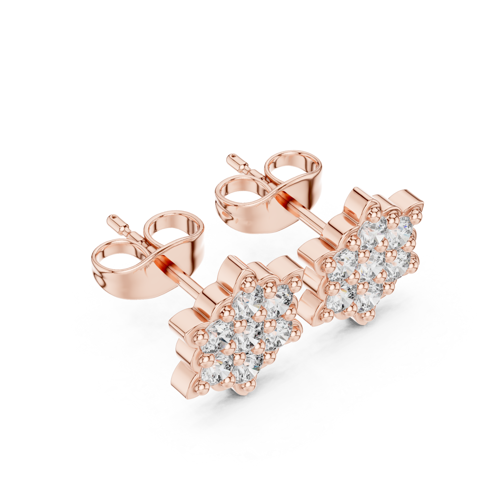  Rose Gold Twilight Garden Sparkle Earrings Set Right View