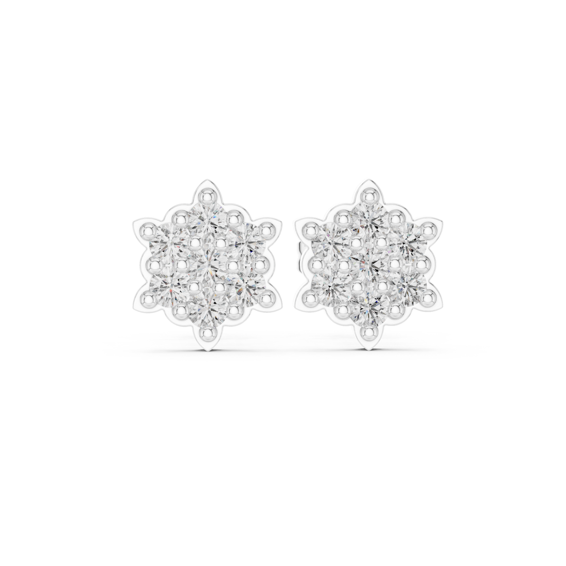  White Gold Twilight Garden Sparkle Earrings Set Right View