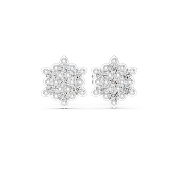  White Gold Twilight Garden Sparkle Earrings Set Front View