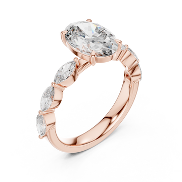  Rose Gold Infinite Embrace Marquise Accent Ring Right View