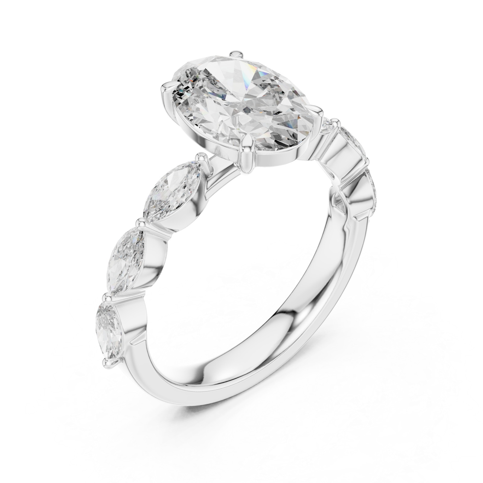  White Gold Infinite Embrace Marquise Accent Ring Right View
