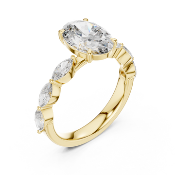 Gold Infinite Embrace Marquise Accent Ring Right View