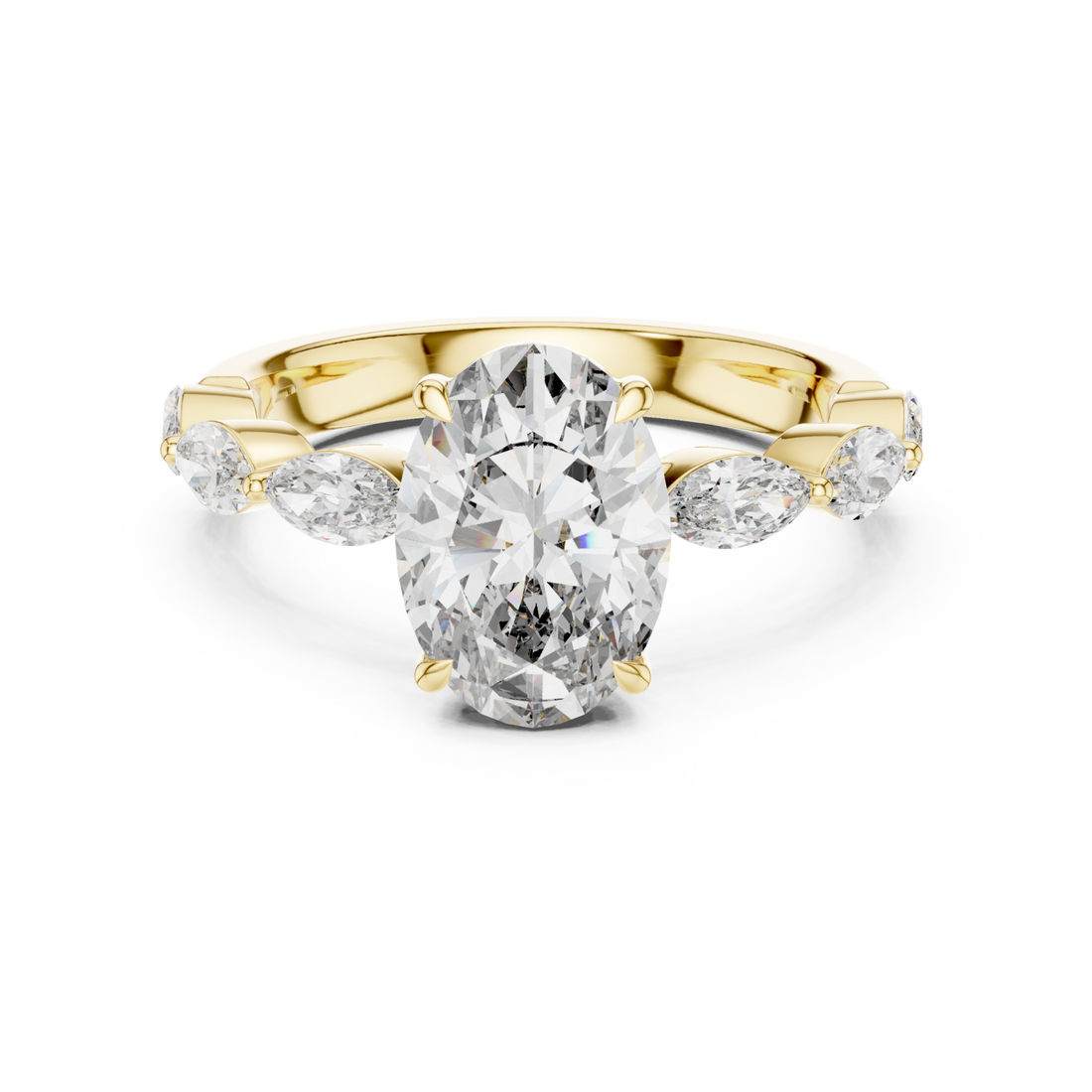 Gold Infinite Embrace Marquise Accent Ring Right View