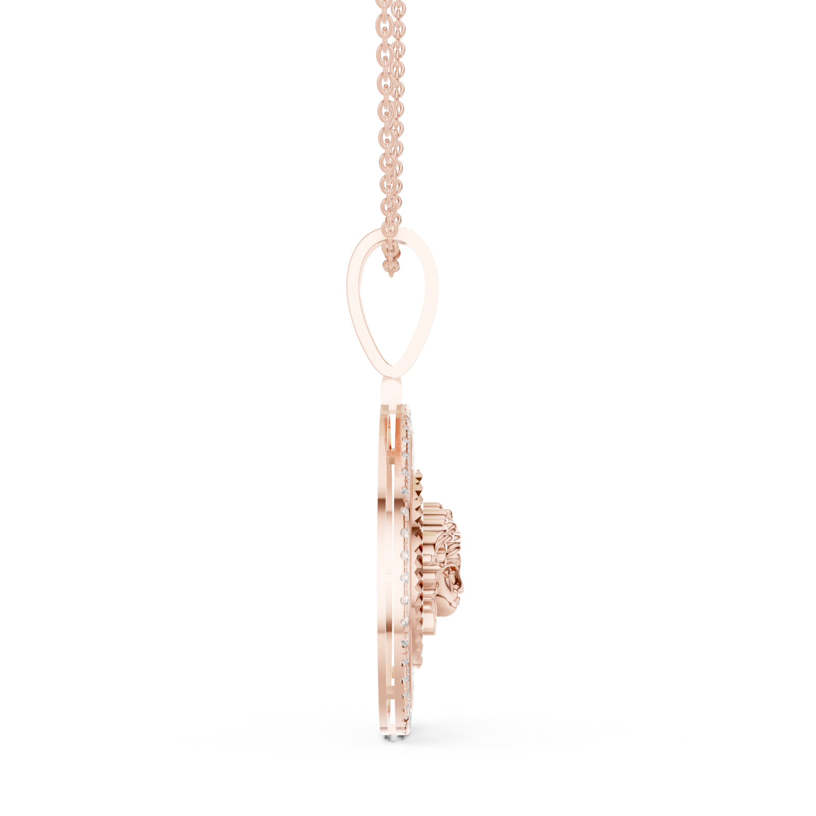  Rose Gold Eternal Echo Pendant Necklace Side View