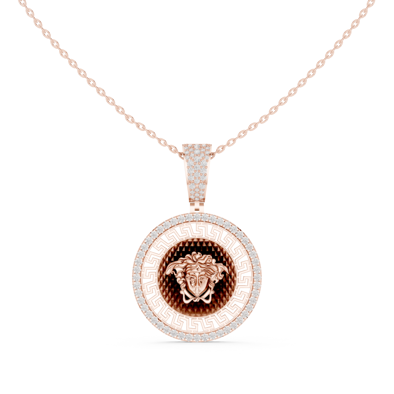  Rose Gold Eternal Echo Pendant Necklace Front View