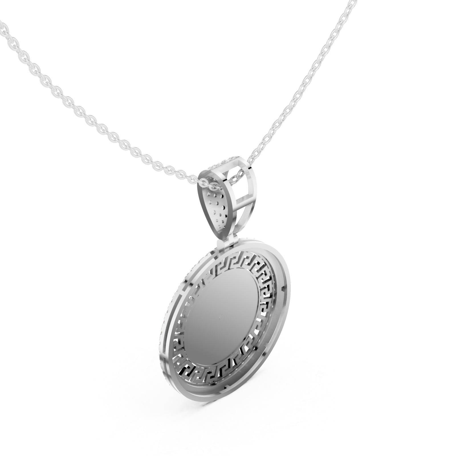  White Gold Eternal Echo Pendant Necklace Right View