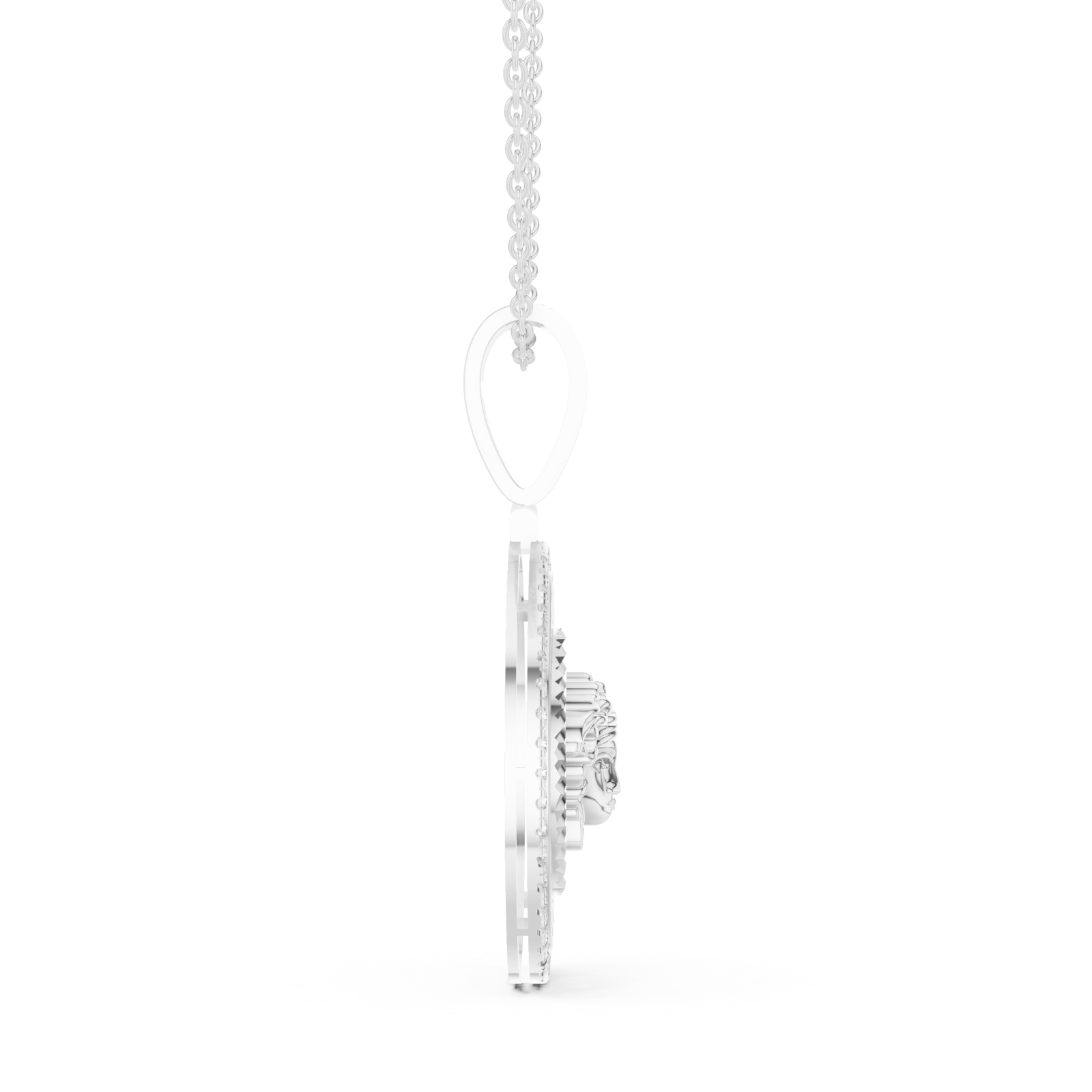  White Gold Eternal Echo Pendant Necklace Side View