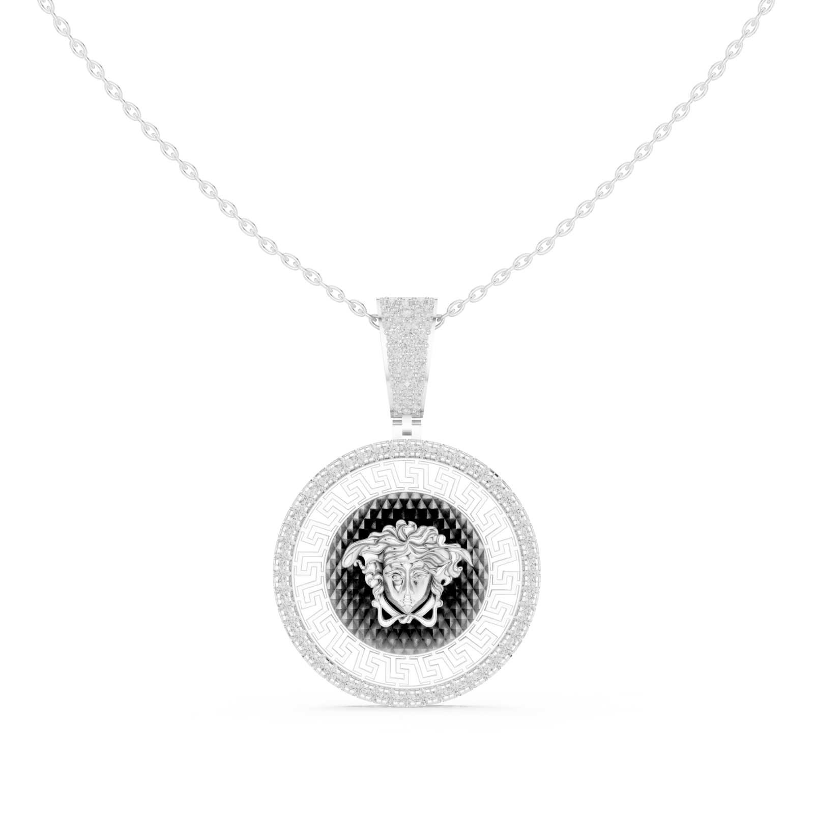  White Gold Eternal Echo Pendant Necklace Front View