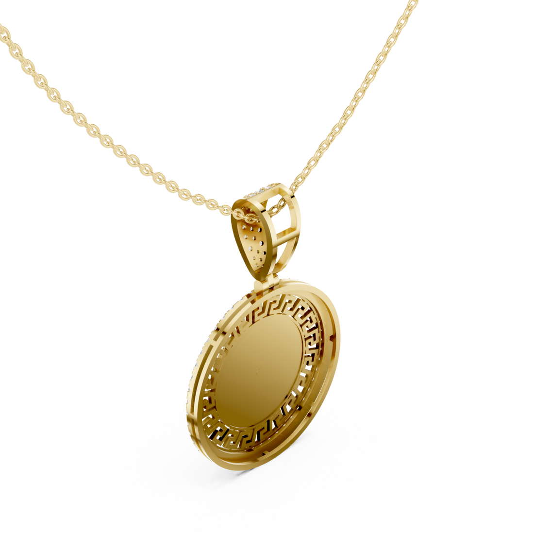 Gold Eternal Echo Pendant Necklace Right View